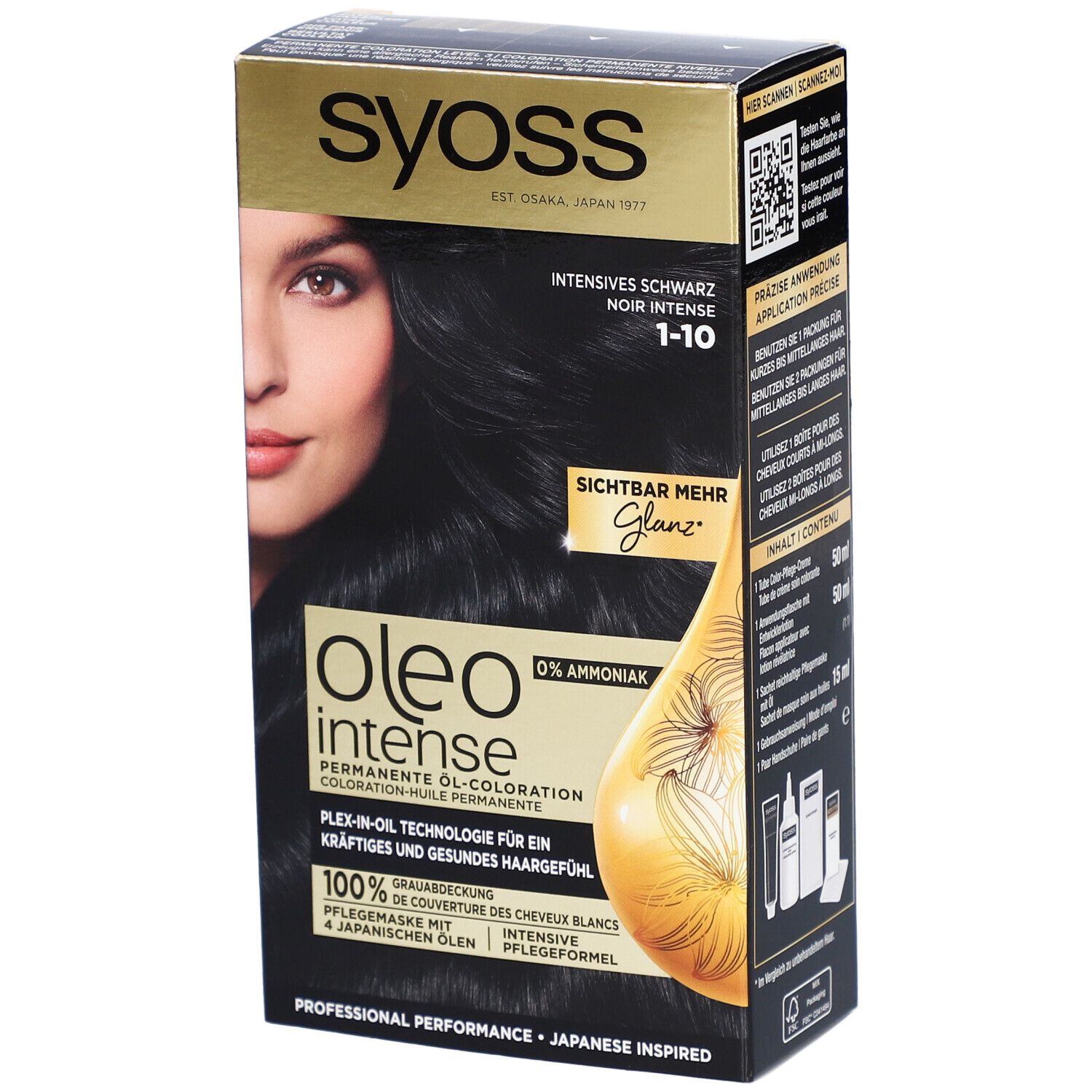 SYOSS Oleo Intense coloration permanente 1-10 noir intense