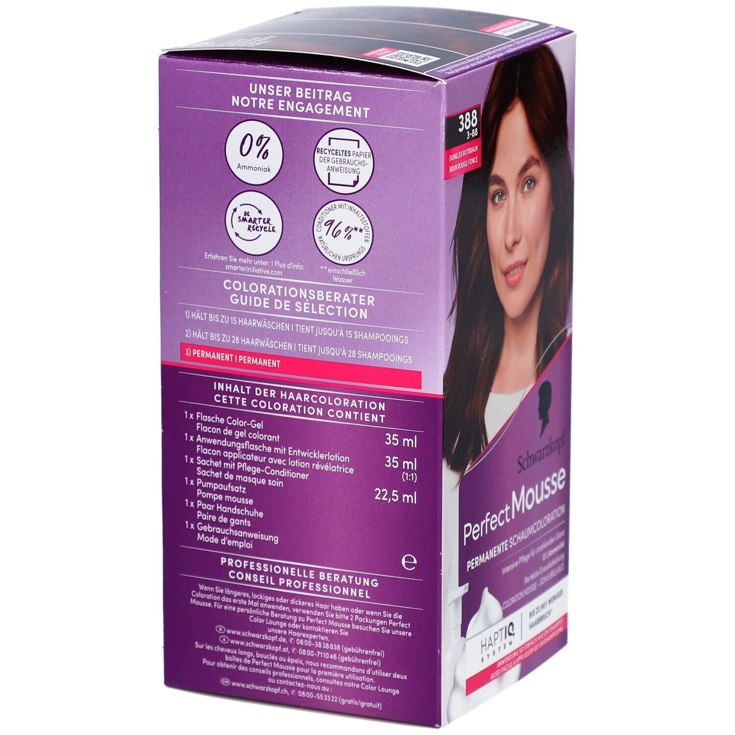 SCHWARZKOPF Perfect Mousse 388 Brun rouge