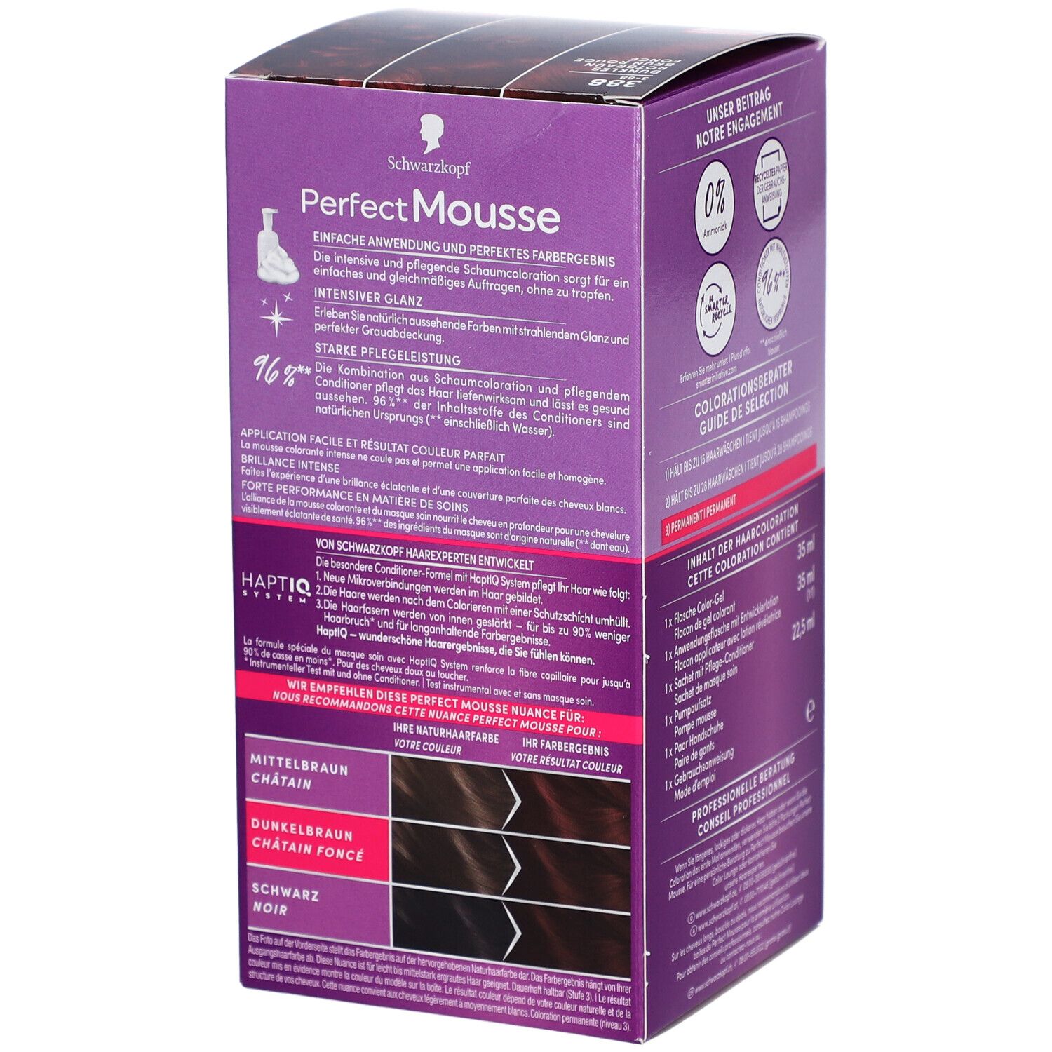 SCHWARZKOPF Perfect Mousse 388 Brun rouge