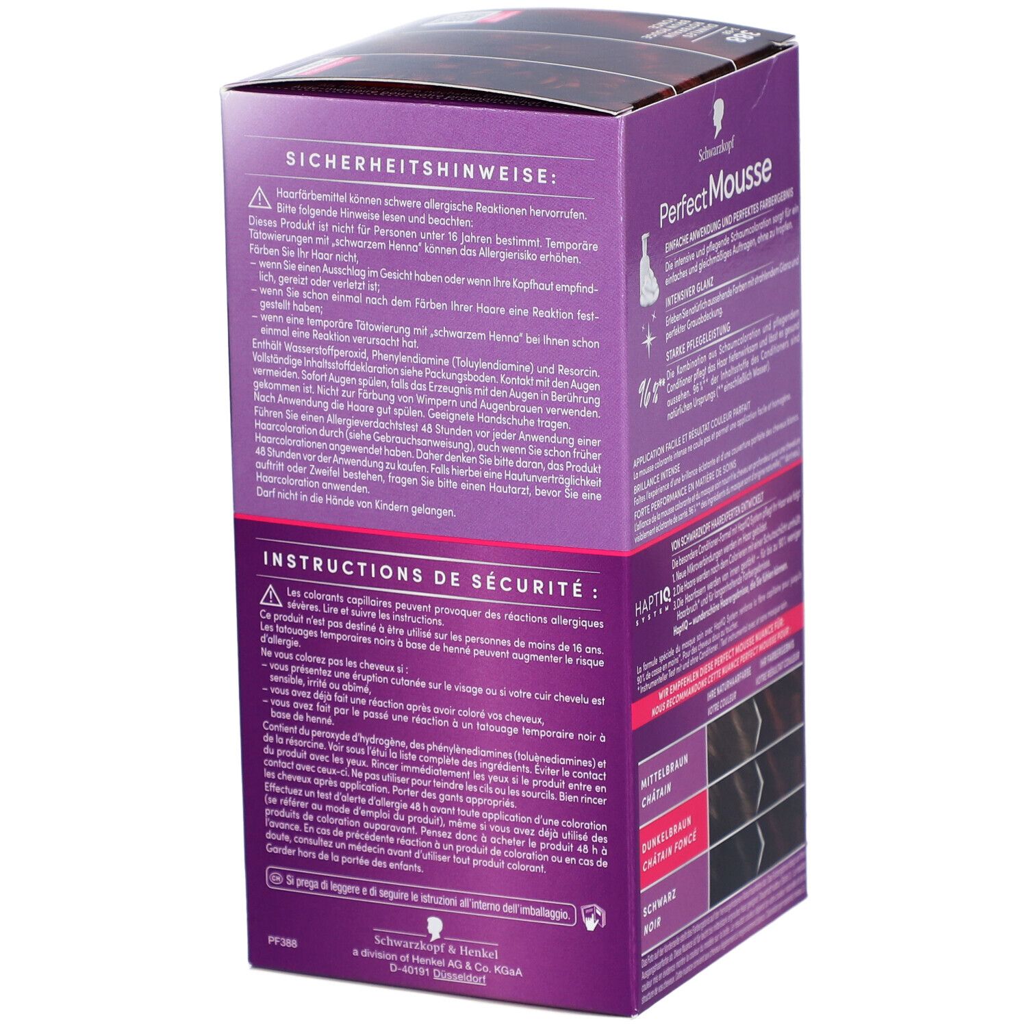 SCHWARZKOPF Perfect Mousse 388 Brun rouge