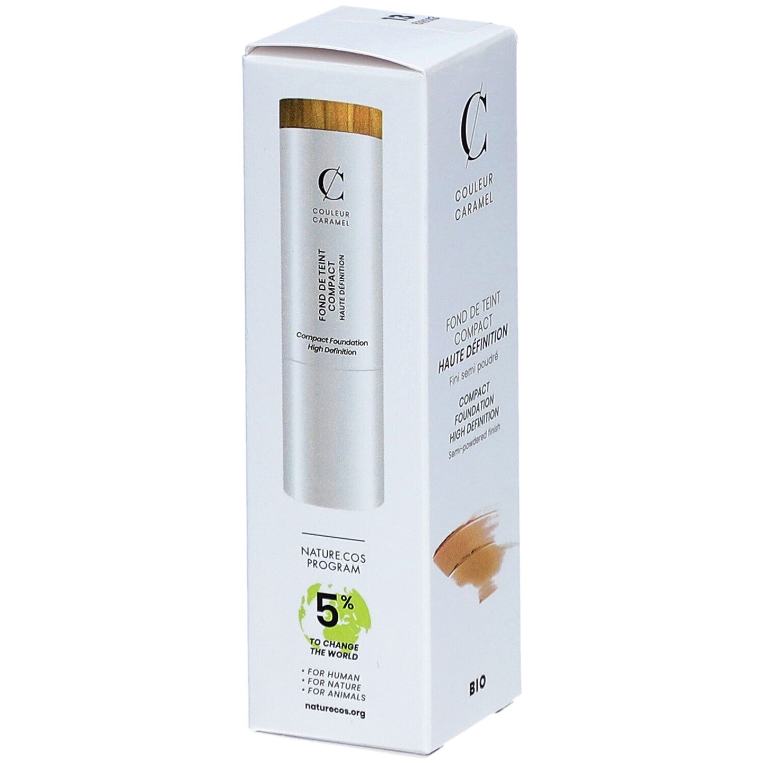 COULEUR CARAMEL Fond de Teint Compact Haute Définition Bio Beige Orangé