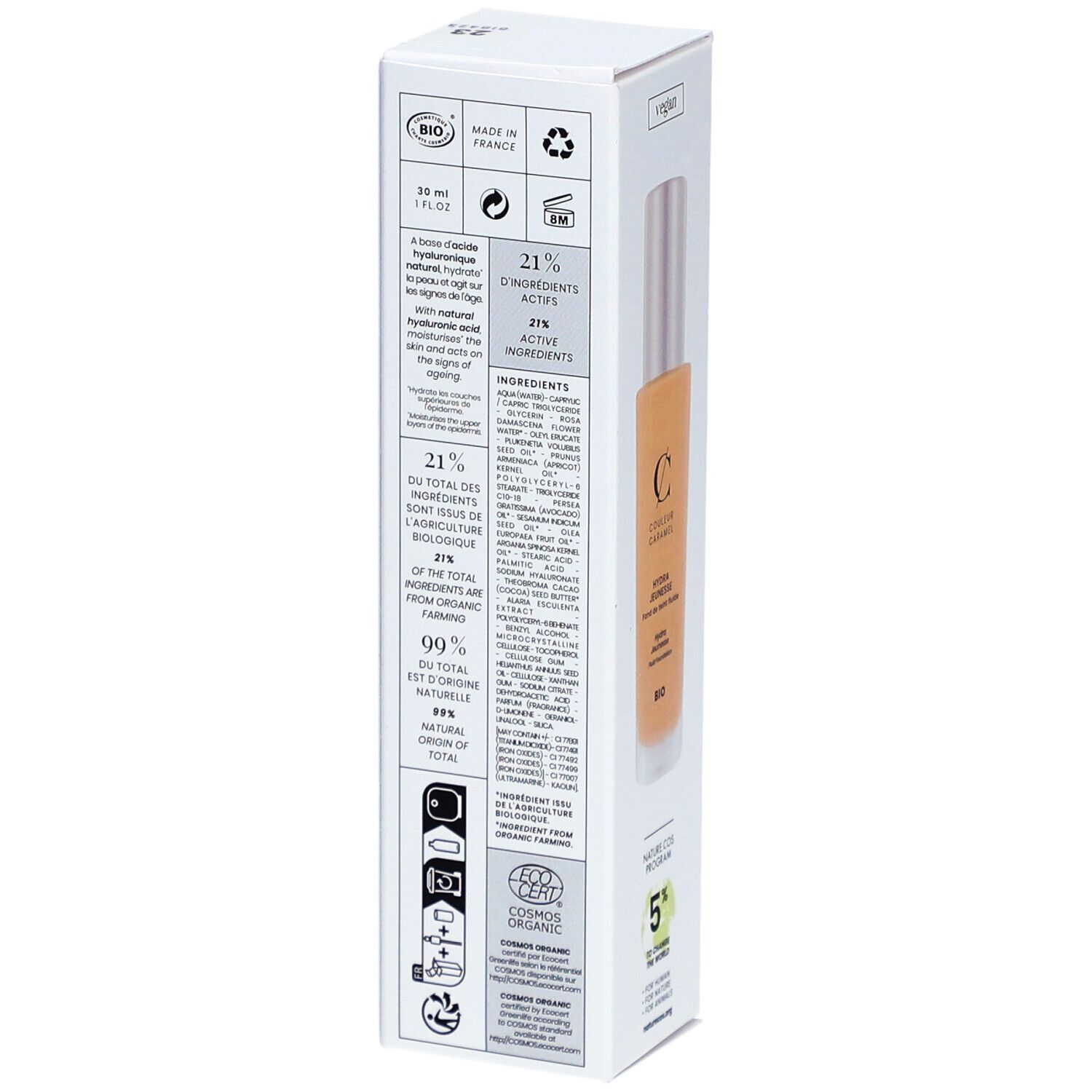 COULEUR CARAMEL Fond de teint Fluide Hydra Jeunesse Bio Beige Peau