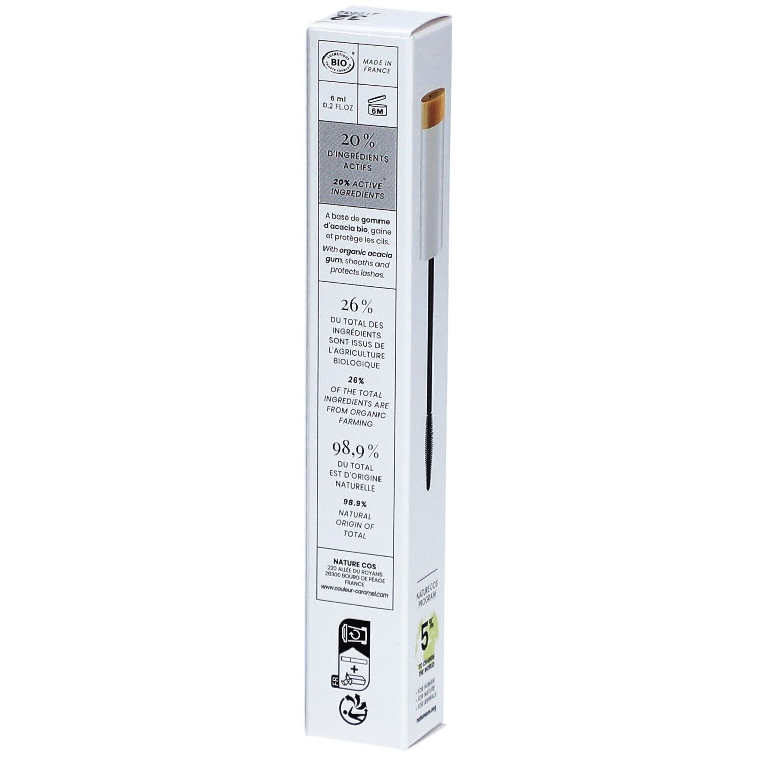 COULEUR CARAMEL Mascara Backstage Bio Brun velours