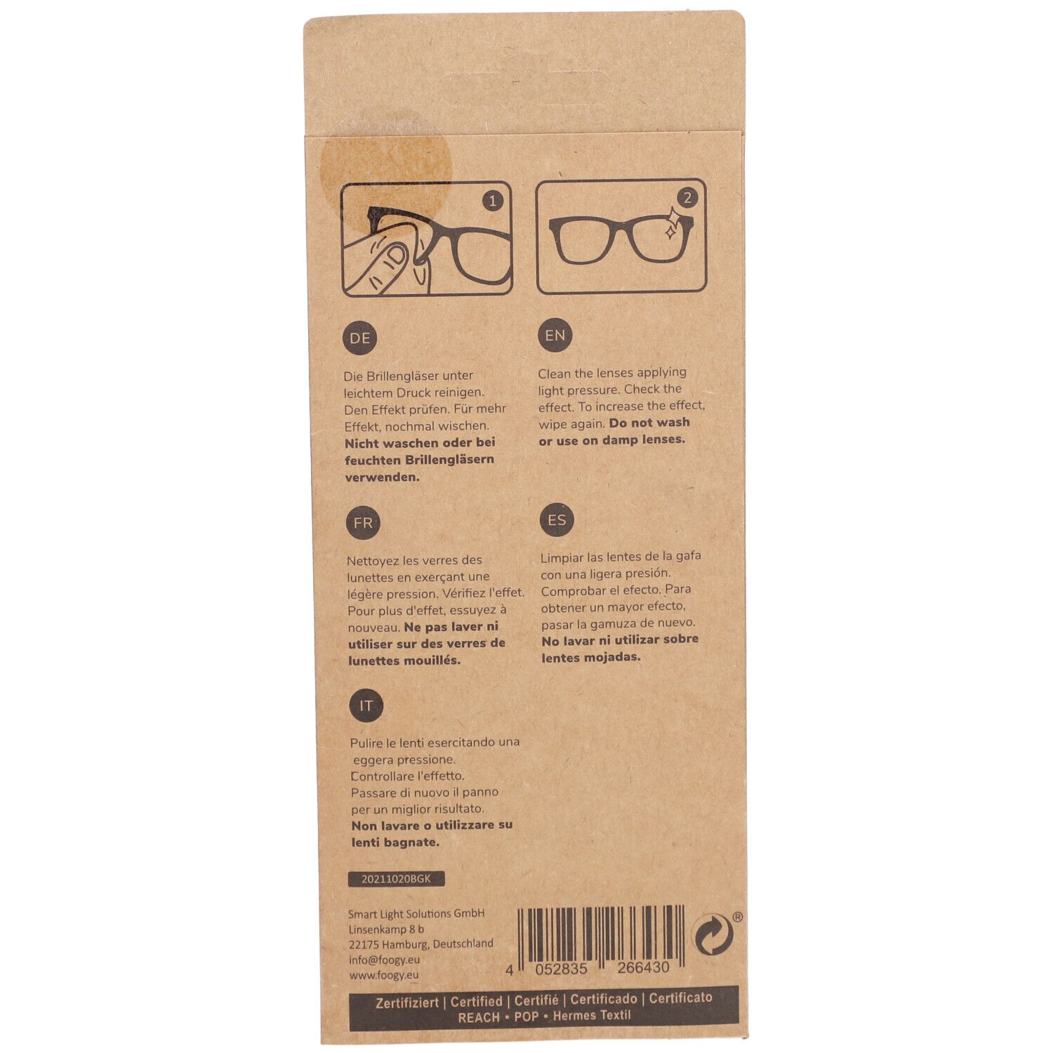 FOOGY Chiffon anti-buée en microfibre sèche pour lunettes
