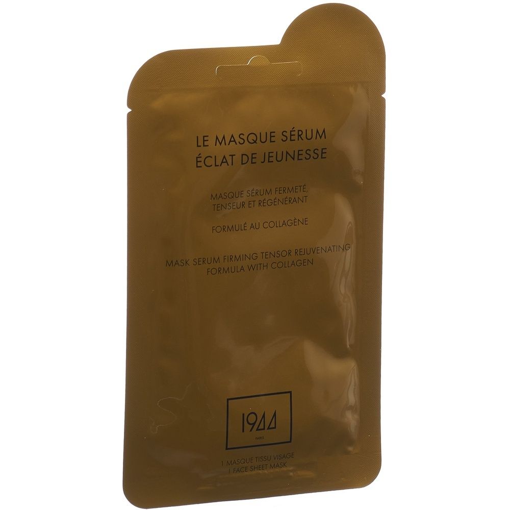 Emballage doré d'un masque sérum visage, marque 1944.