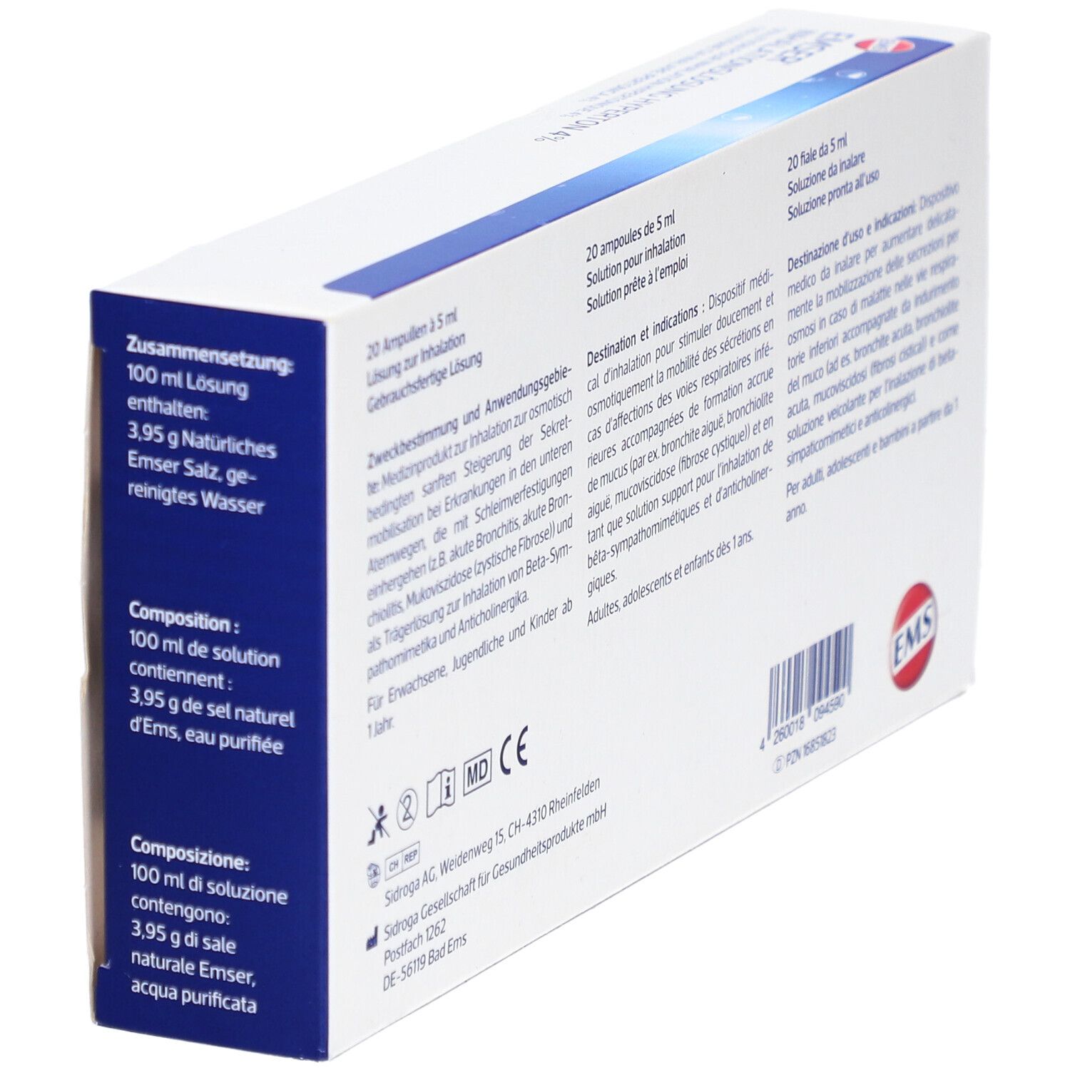 Emser® Solution pour inhalation 4 % hypertonique