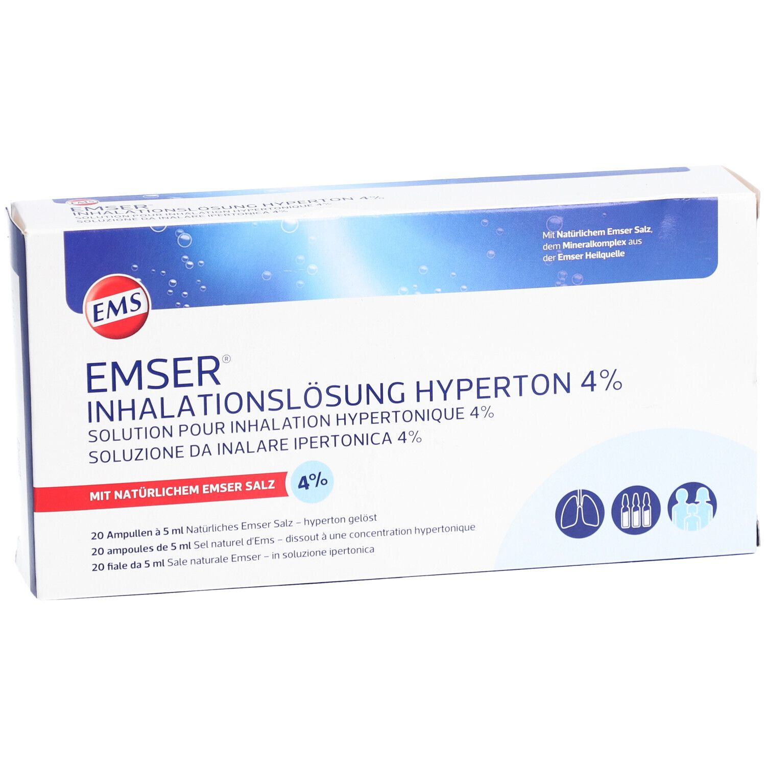 Emser® Solution pour inhalation 4 % hypertonique