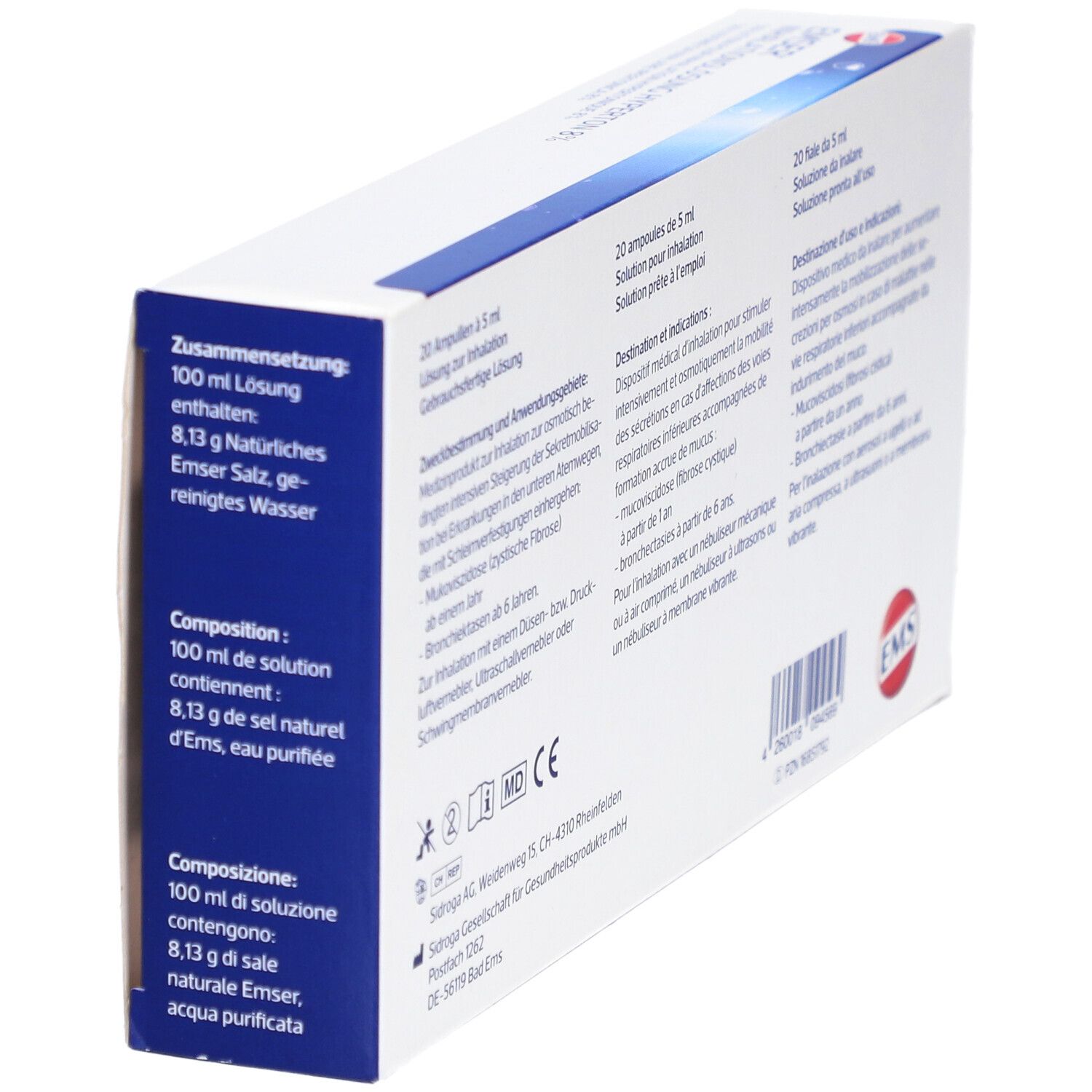 EMSER Solution pour inhalation 8 % hypertonique