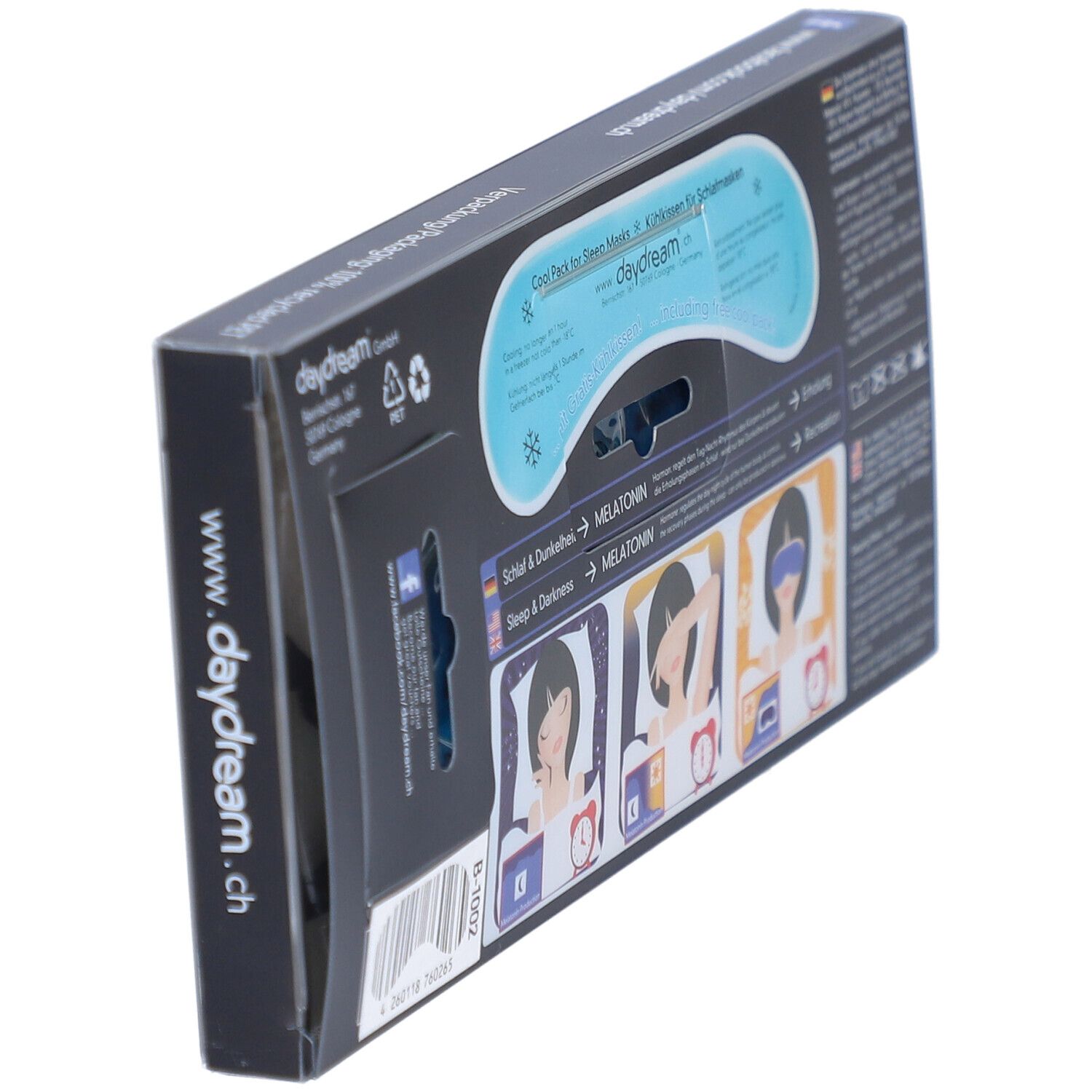 daydream® masque de sommeil avec coussin réfrigérant - masque oculaire opaque