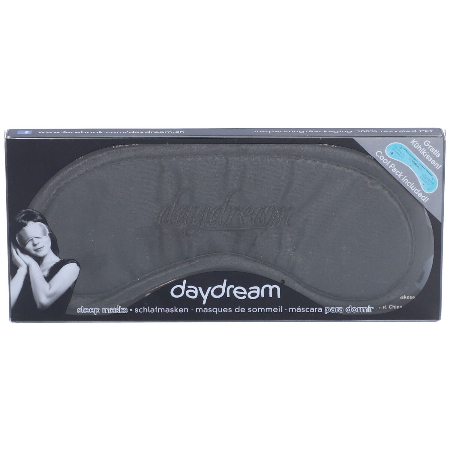 daydream® masque de sommeil avec coussin réfrigérant - masque oculaire opaque