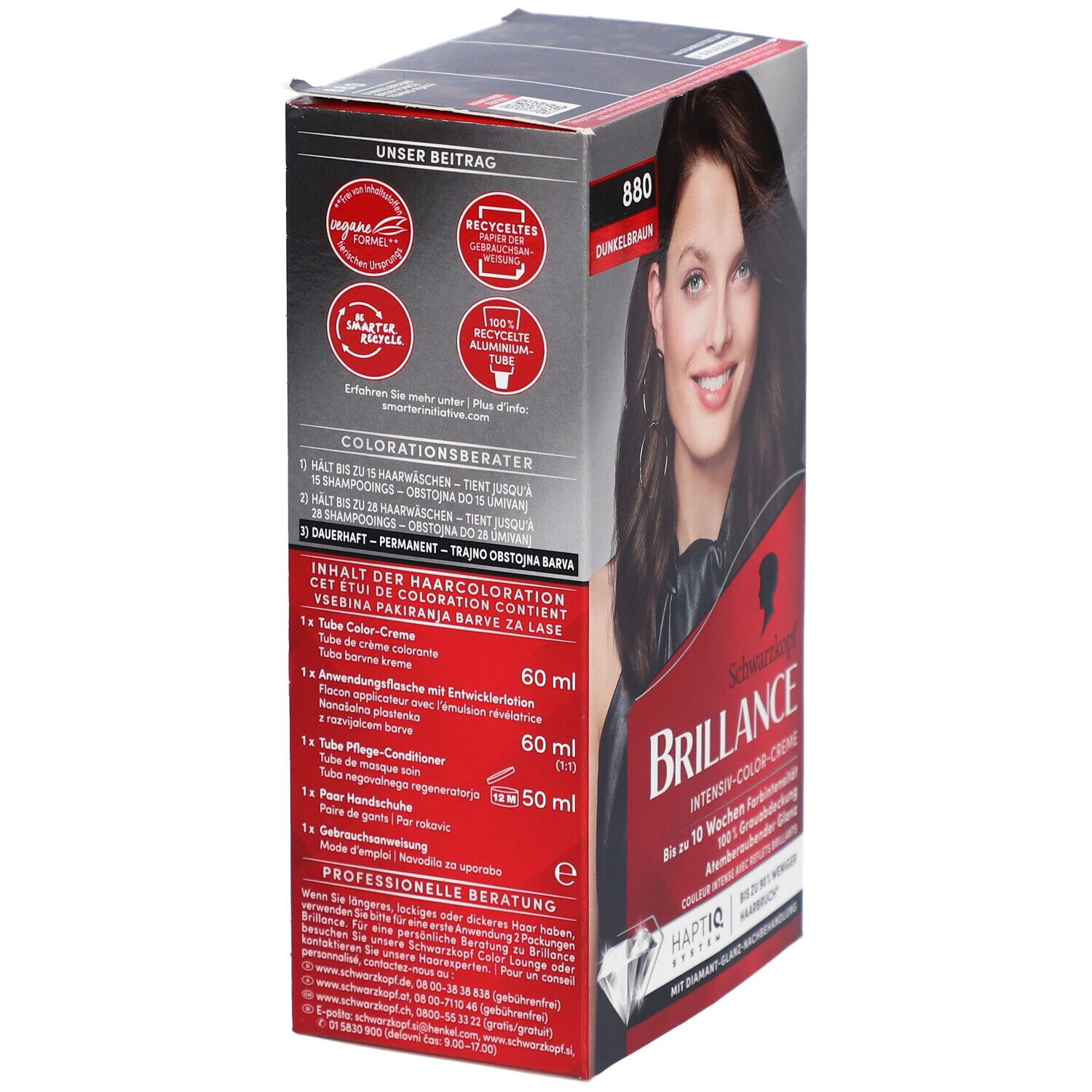 Schwarzkopf Brillance coloration 880 brun foncé intense