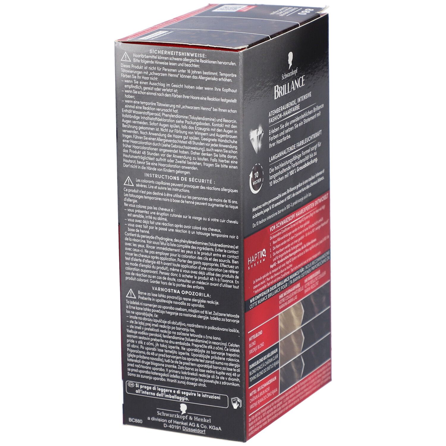 Schwarzkopf Brillance coloration 880 brun foncé intense