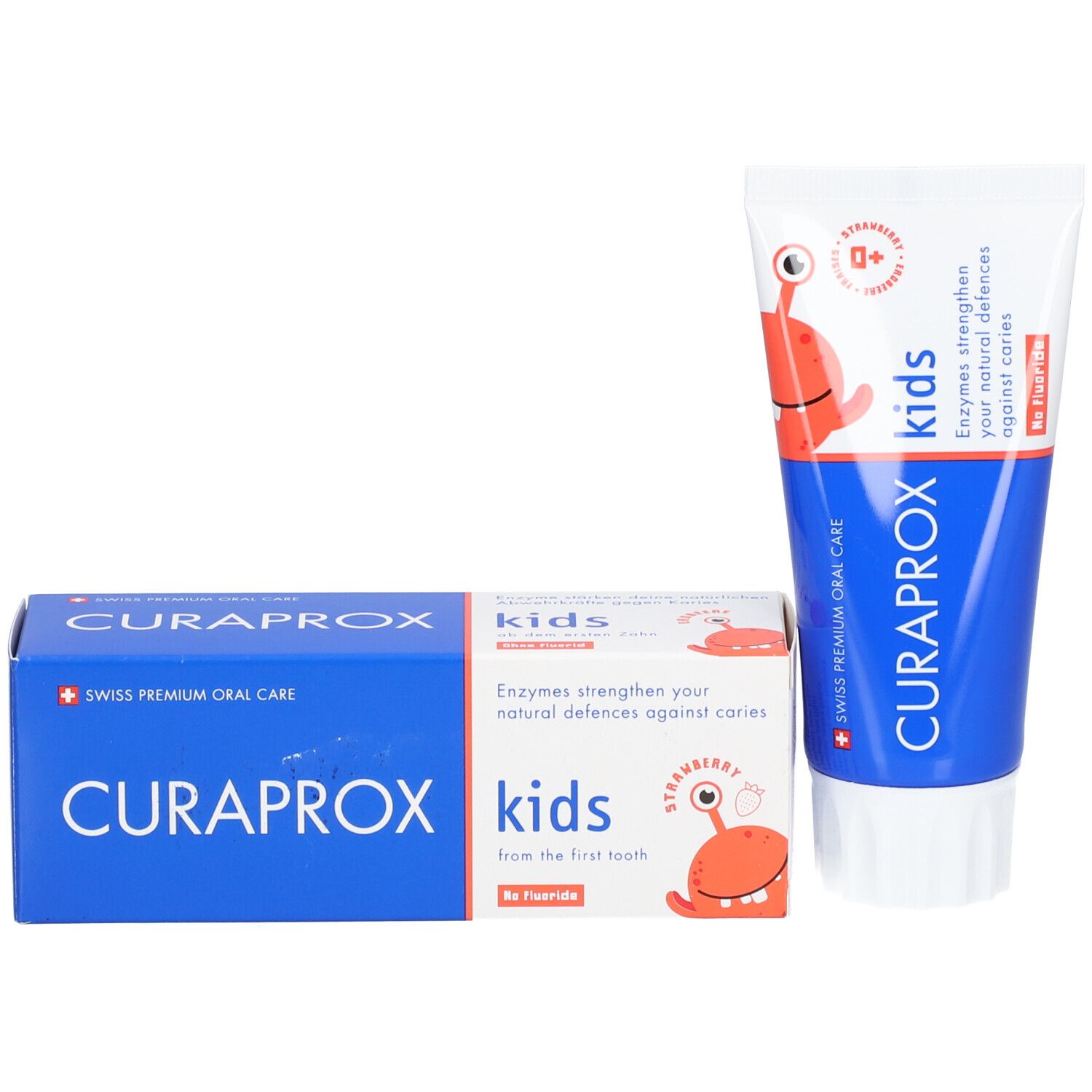 CURAPROX Kids Dentifrice à la fraise dès la première dent sans fluoride