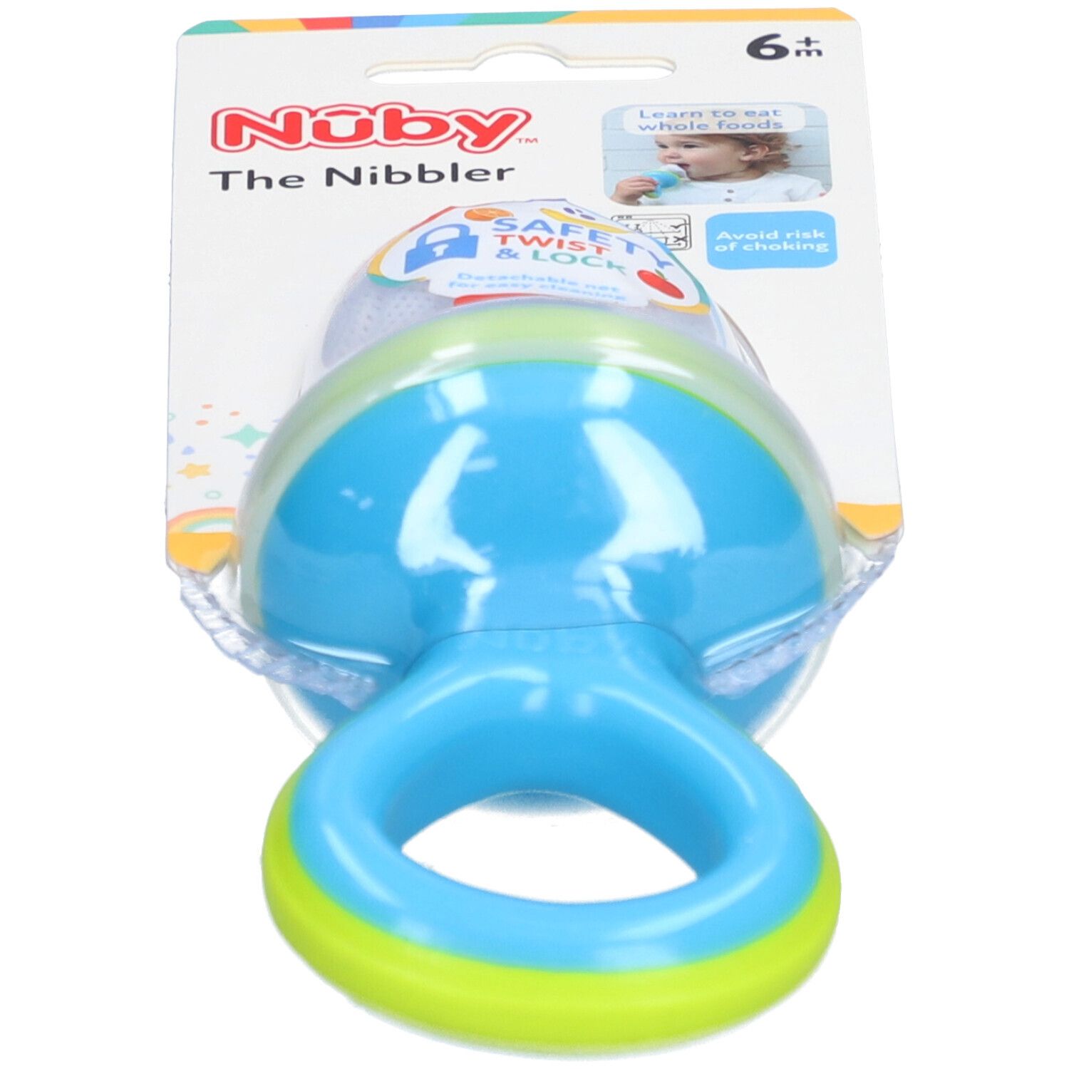 Nûby Tétine alimentaire avec capuchon aqua