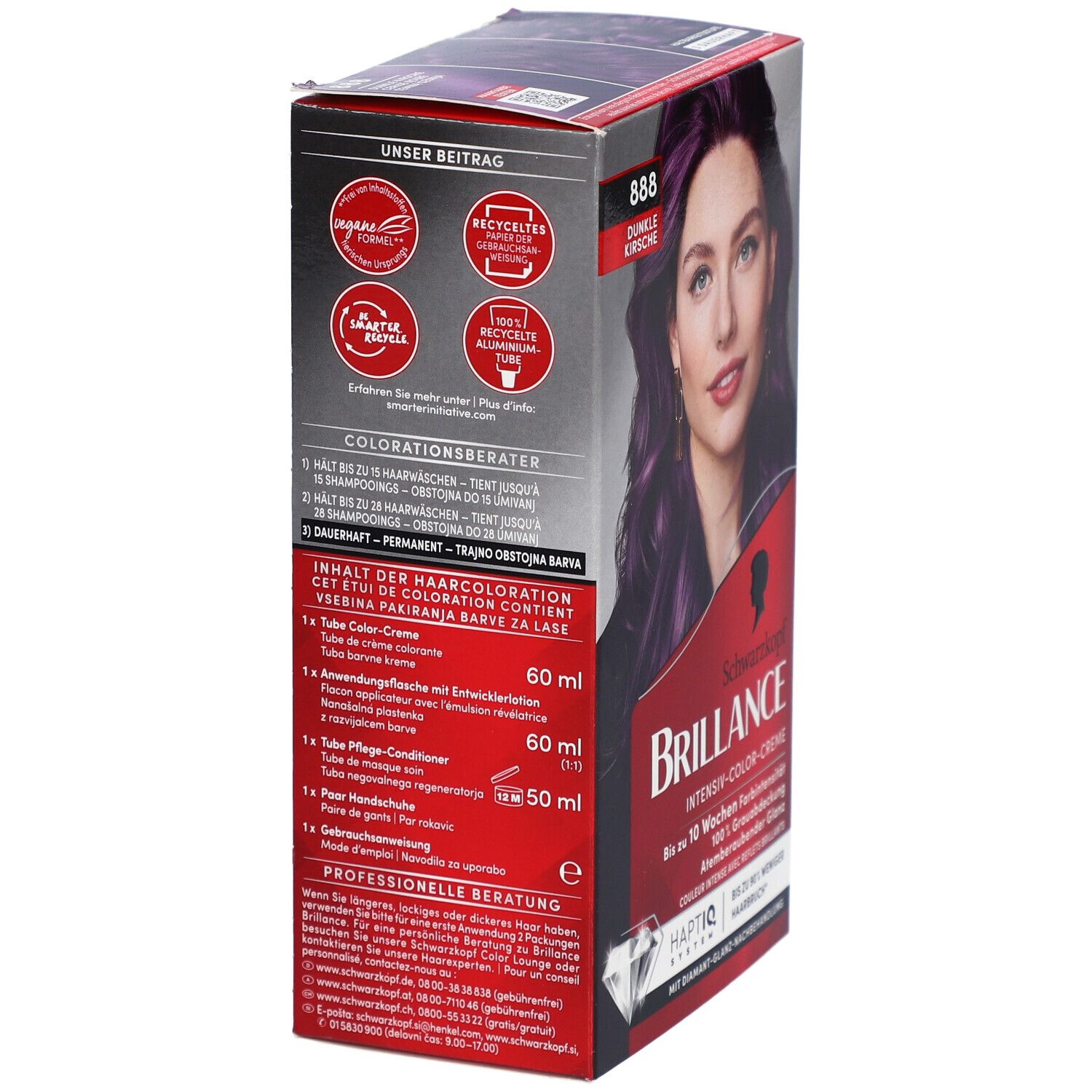 Schwarzkopf Brillance coloration 888 cerise foncée