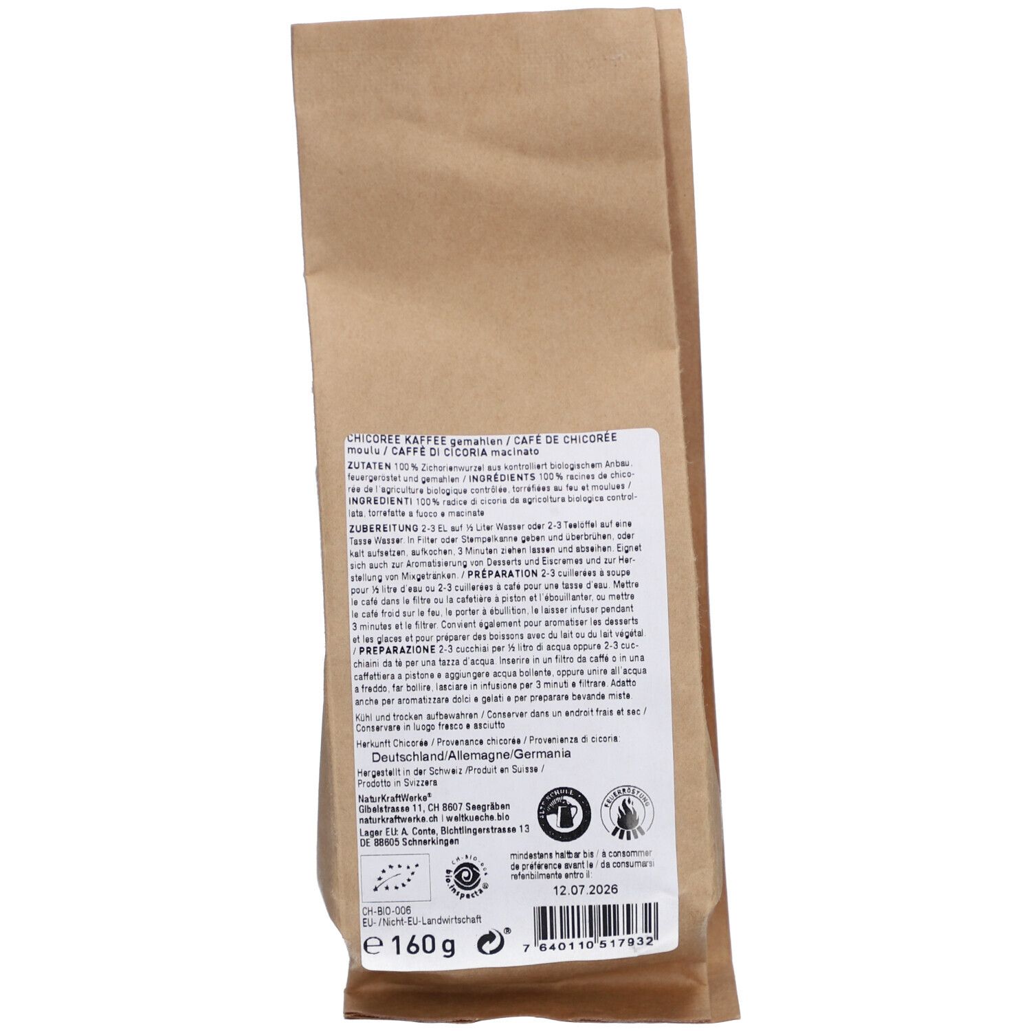 NATURKRAFTWERKE Café de chicorée Bio