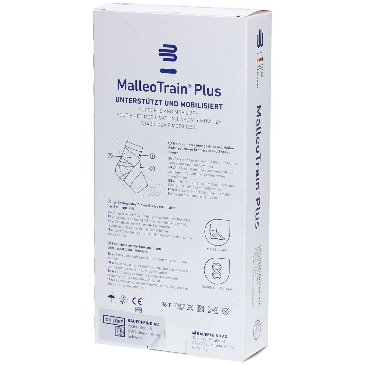 BAUERFEIND® Malleotrain® Plus Chevillère active taille 2 droite titane