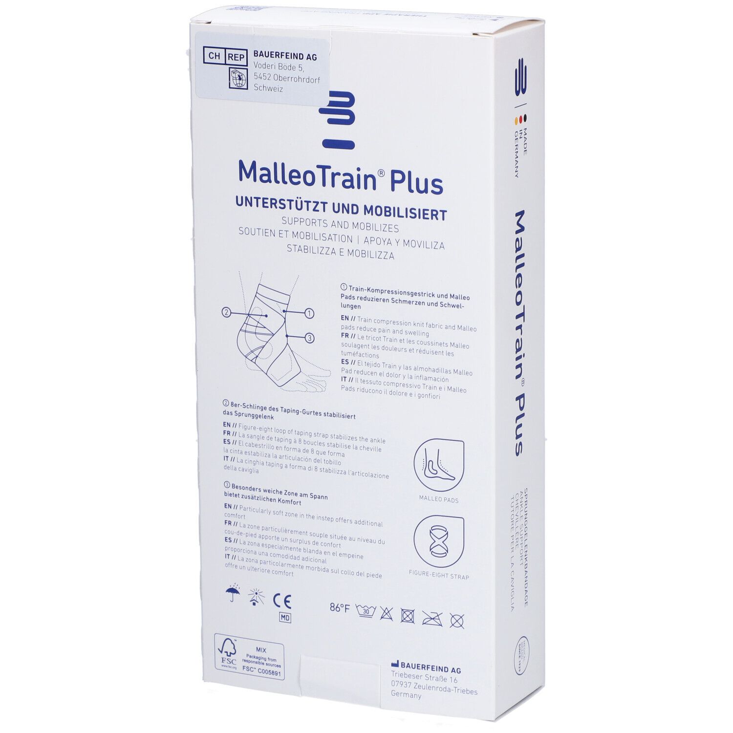 BAUERFEIND® Malleotrain® Plus Chevillère active taille 3 droite titane