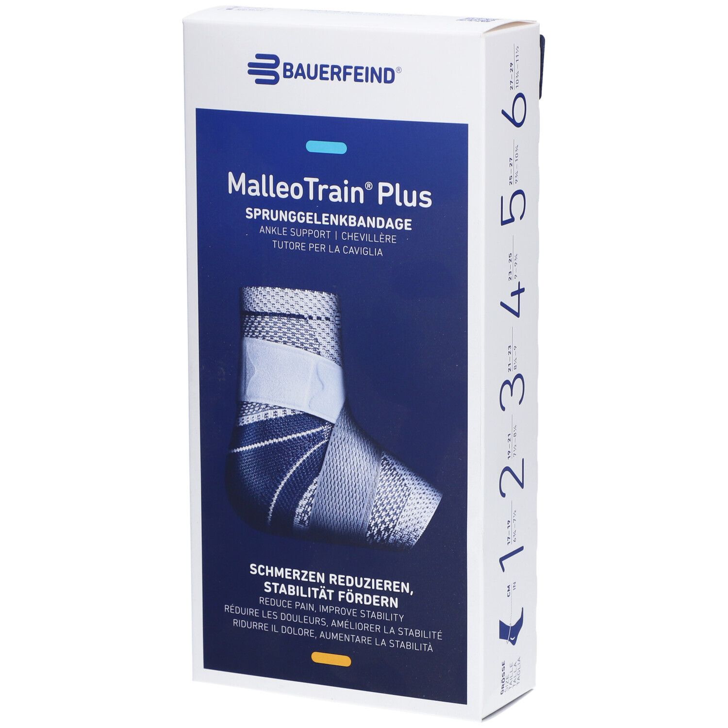 BAUERFEIND® Malleotrain® Plus Chevillère active taille 4 gauche titane