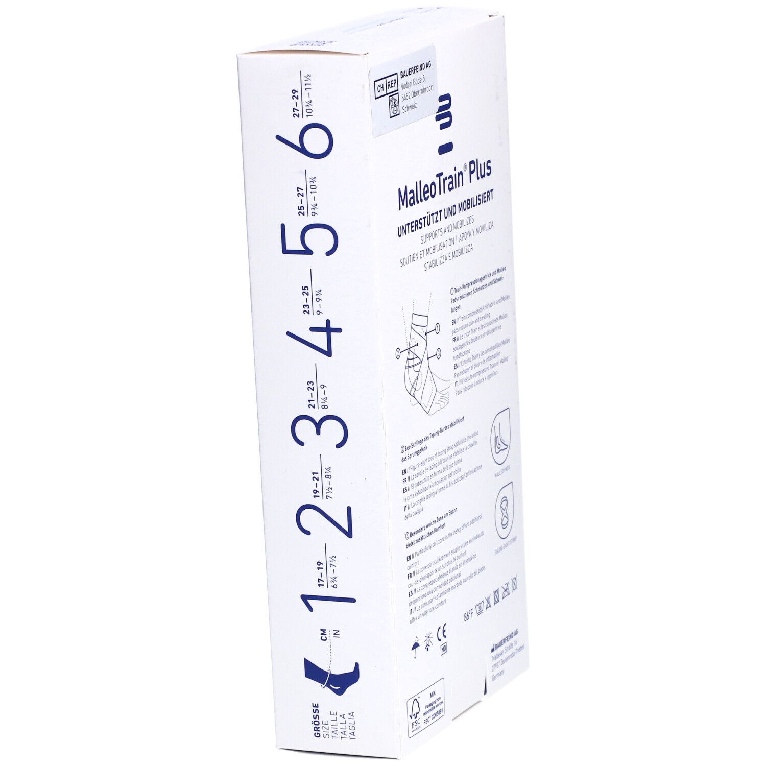 BAUERFEIND® Malleotrain® Plus Chevillère active taille 5 gauche titane