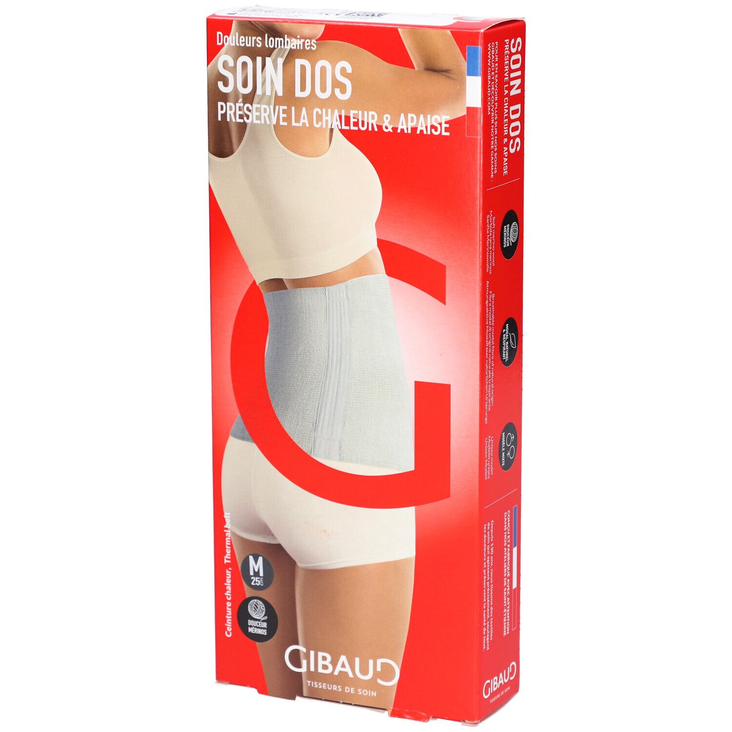 GIBAUD Ceinture thermique dos anthracite 25 cm Taille M