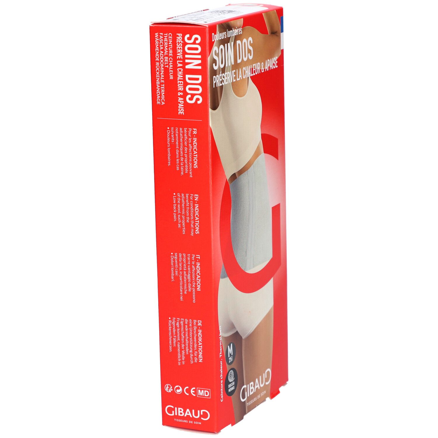 GIBAUD Ceinture thermique dos anthracite 25 cm Taille M
