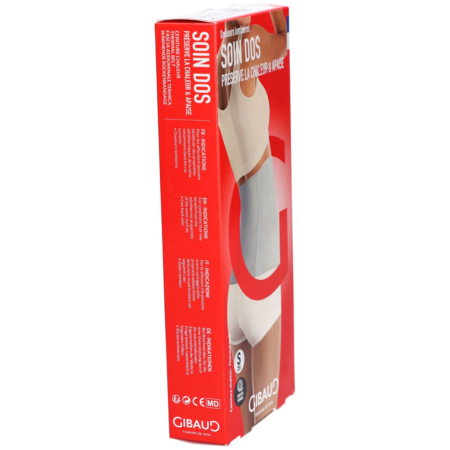 GIBAUD Ceinture thermique dos écrue 25 cm Taille S
