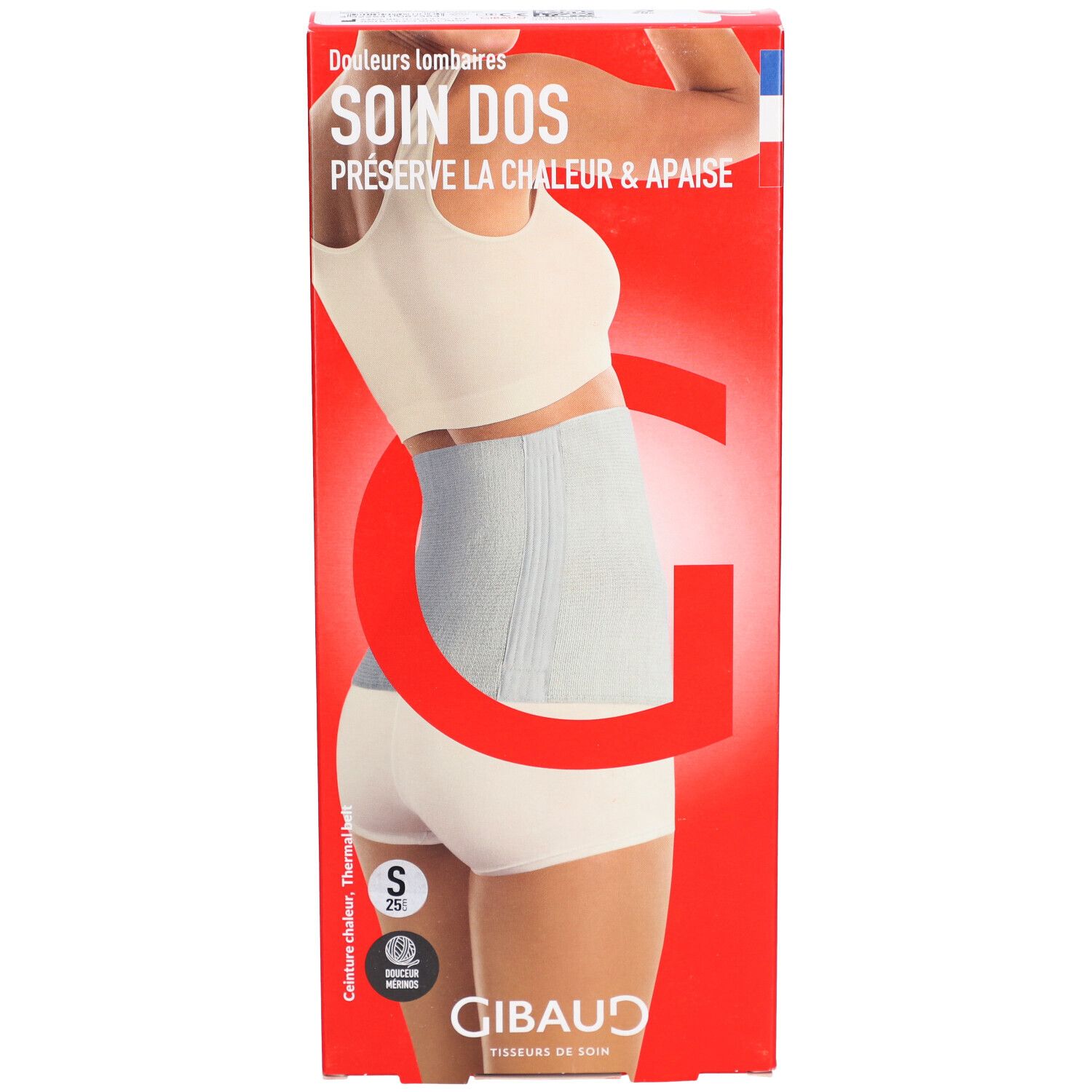 GIBAUD Ceinture thermique dos écrue 25 cm Taille S