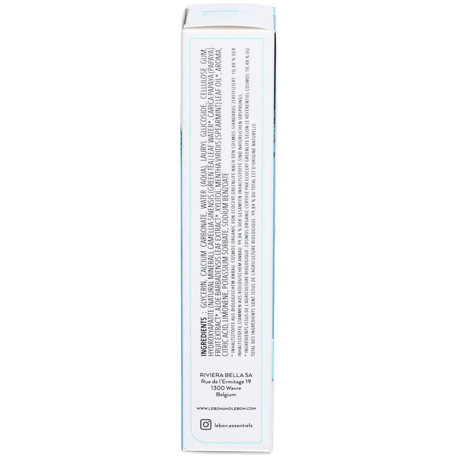 LEBON ESSENTIELS Dentifrice naturel menthe douce