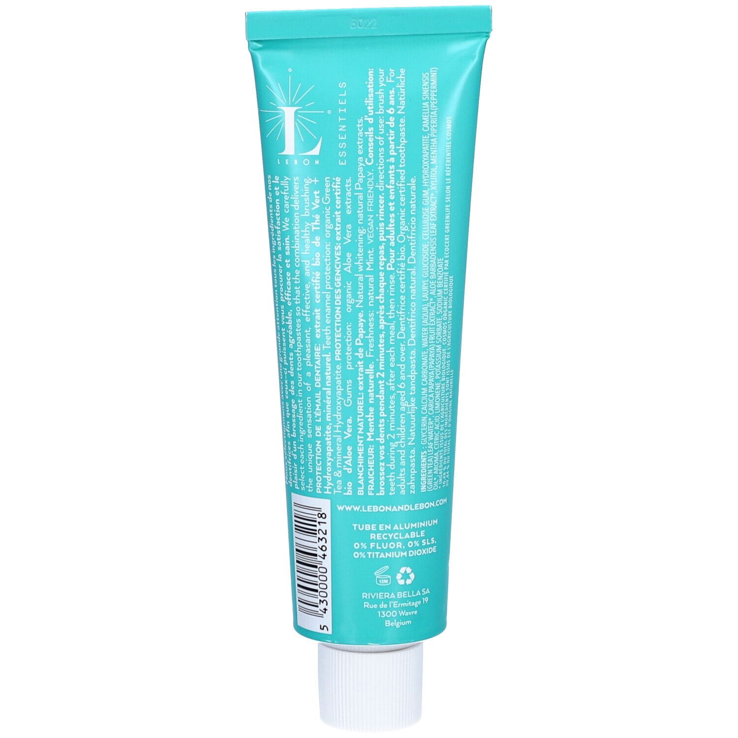 LEBON ESSENTIELS Dentifrice naturel menthe classique