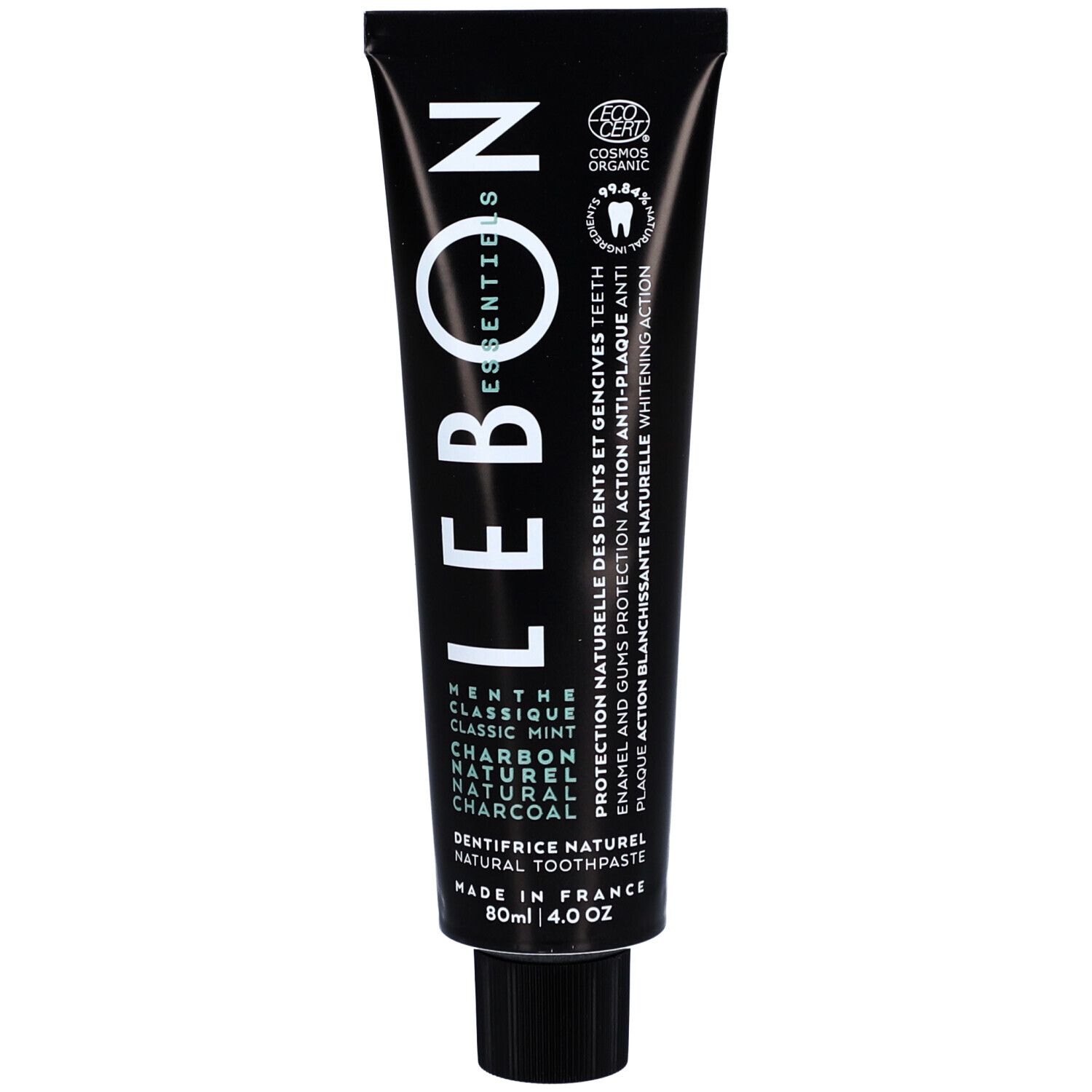 LEBON ESSENTIELS Dentifrice naturel menthe classique + charbon naturel