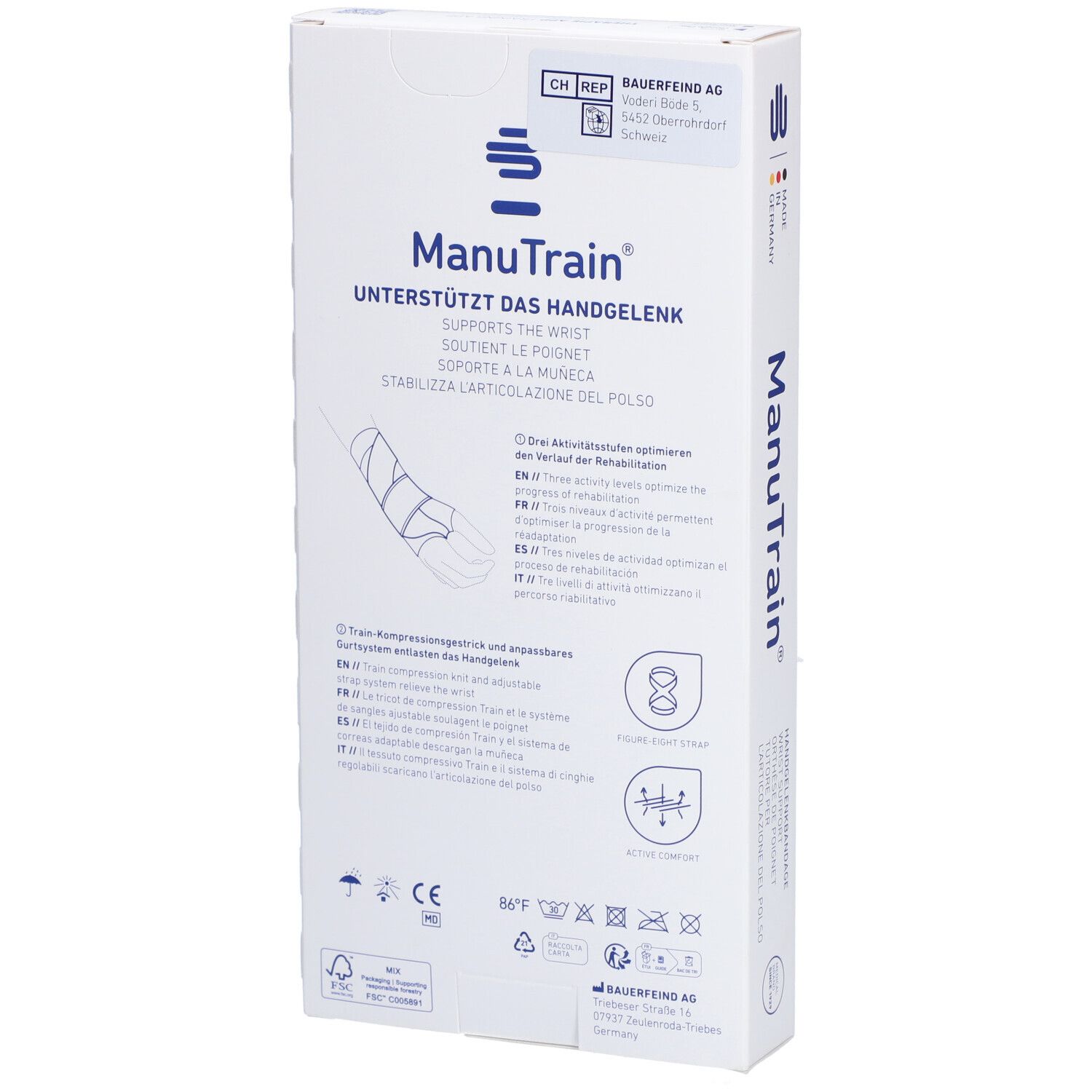 MANUTRAIN Orthèse de poignet Taille 5 droite titane