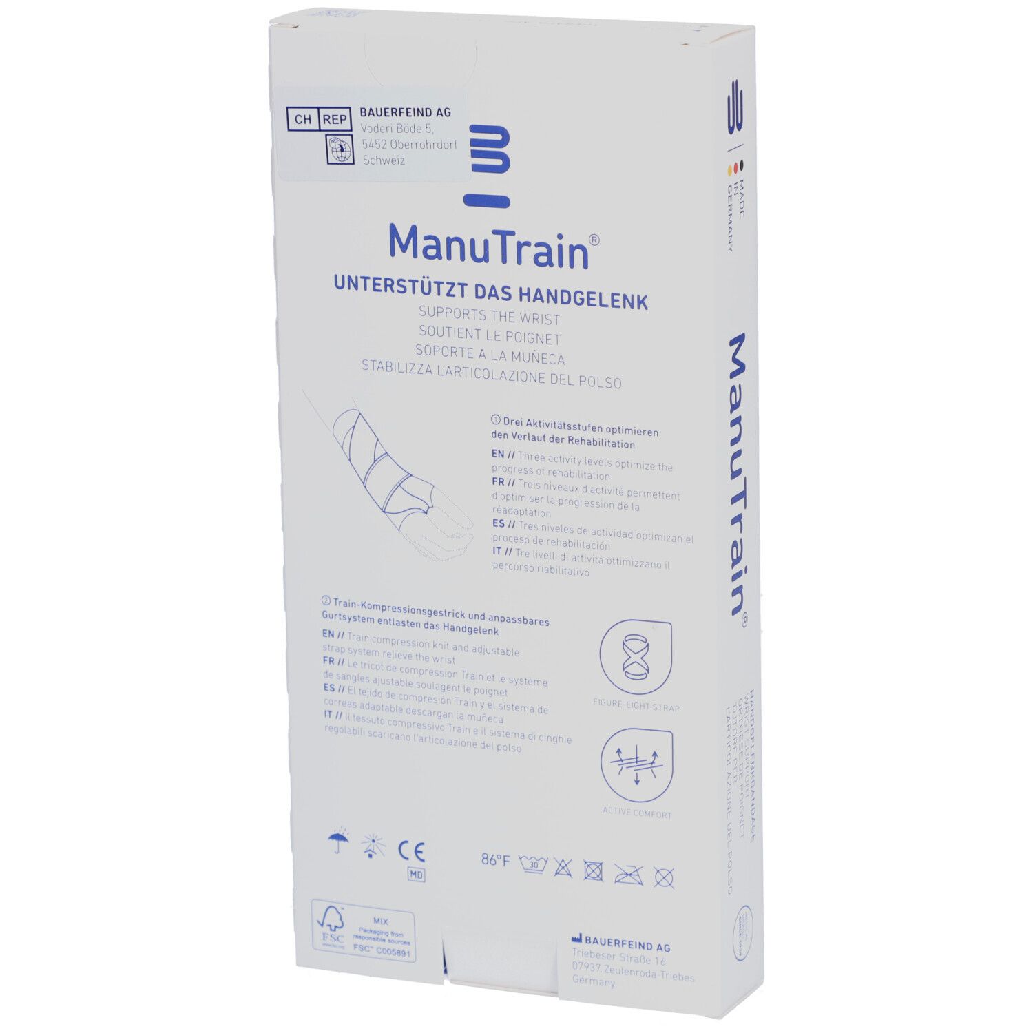 MANUTRAIN Orthèse de poignet Taille 1 gauche titane