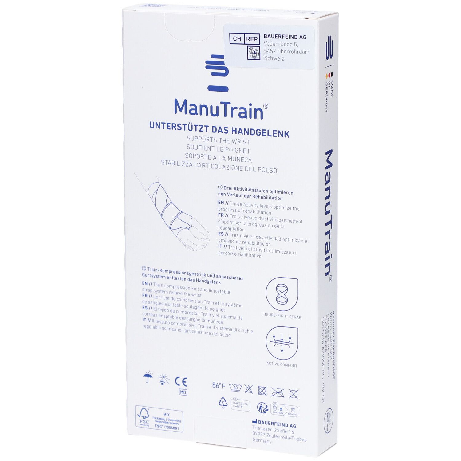MANUTRAIN Orthèse de poignet Taille 1 droite titane