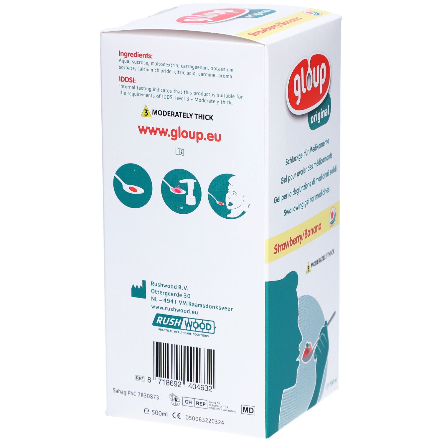 GLOUP Gel de déglutition Original pour médicaments goût fraise-banane