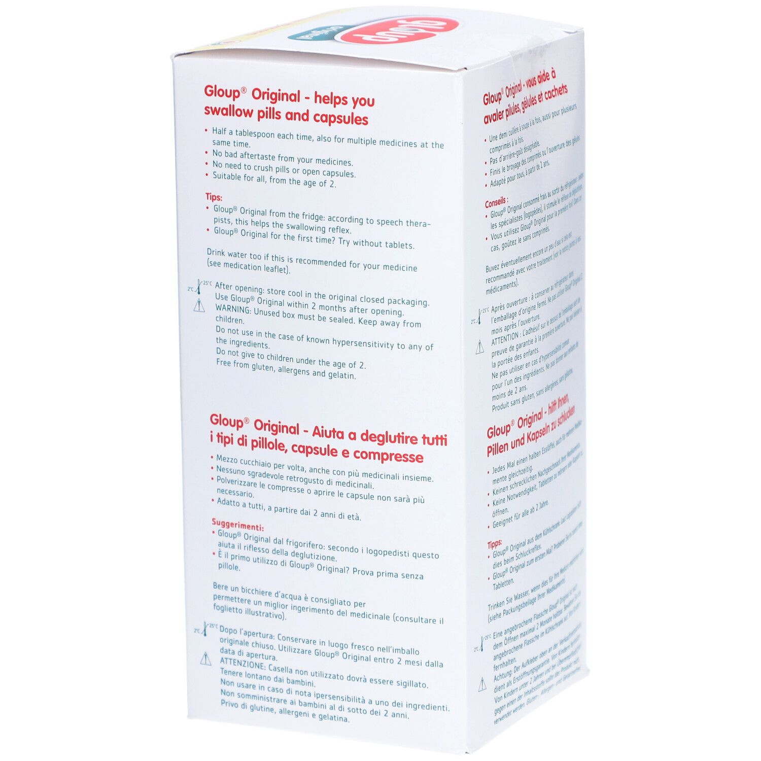GLOUP Gel de déglutition Original pour médicaments goût fraise-banane