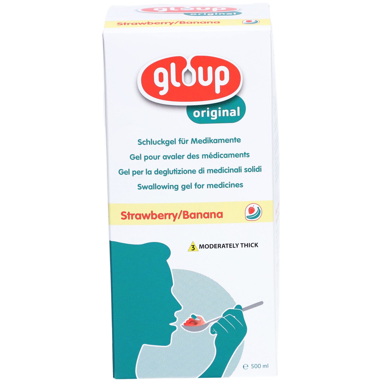 GLOUP Gel de déglutition Original pour médicaments goût fraise-banane