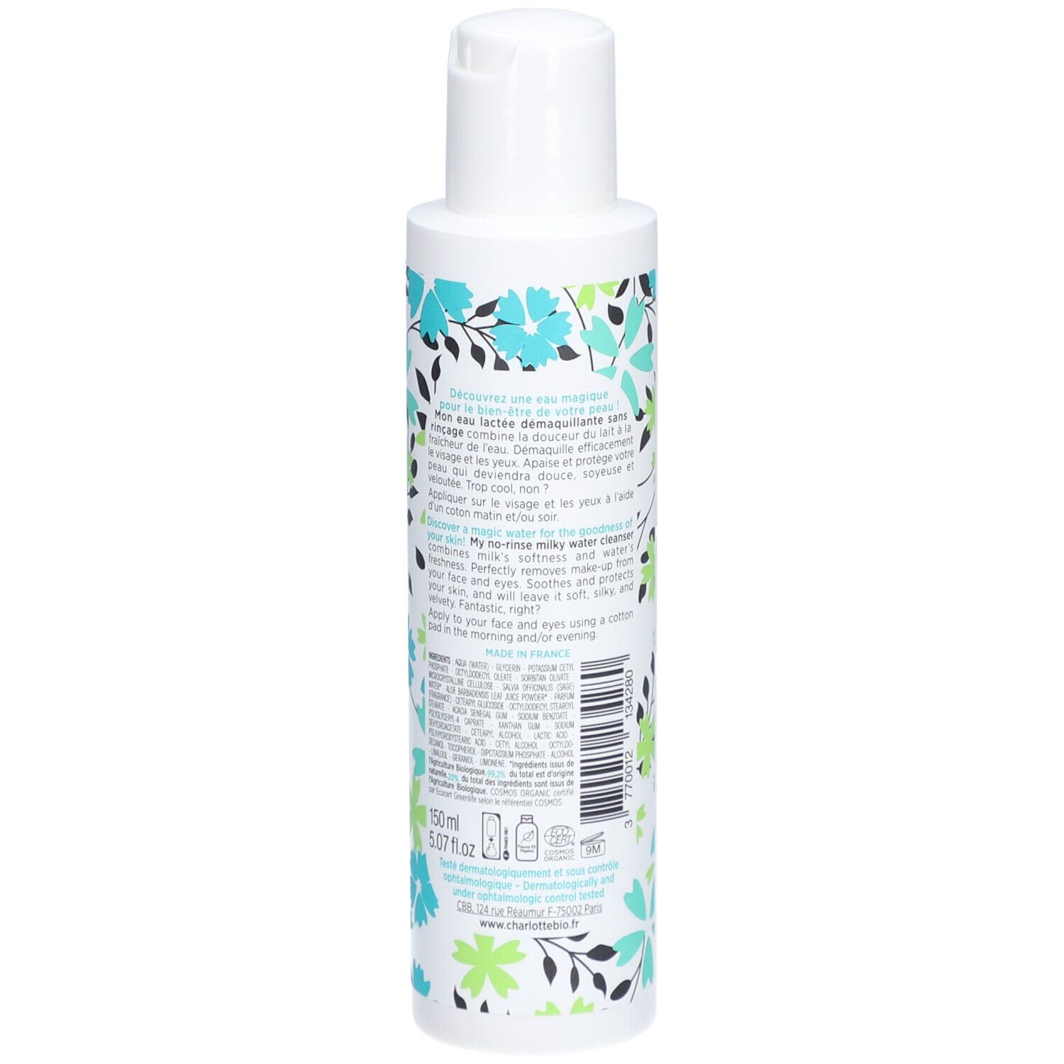 Charlotte Bio Mon eau lactée démaquillante BIO