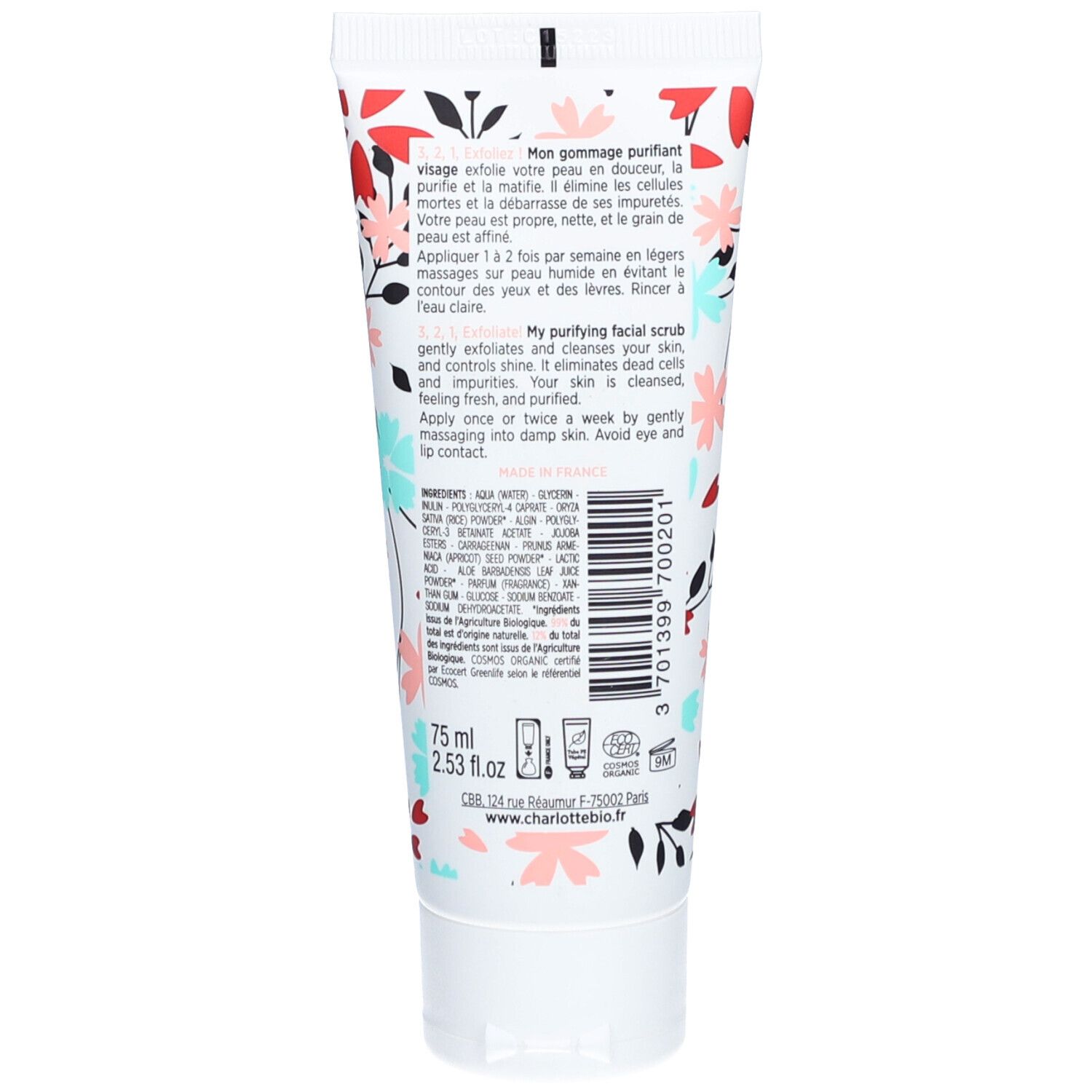Charlotte Bio Mon gommage visage BIO Exfoliant & Coup d’éclat