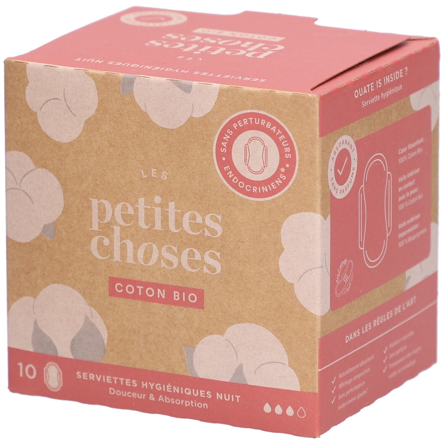 LES PETITES CHOSES Serviettes hygièniques en coton bio Nuit