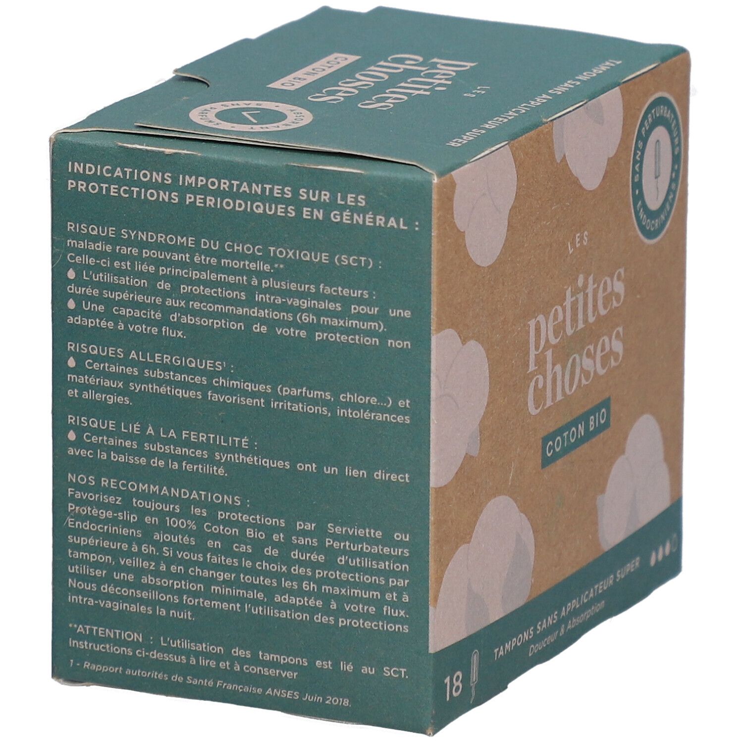 LES PETITES CHOSES Tampons en coton bio sans applicateur Super