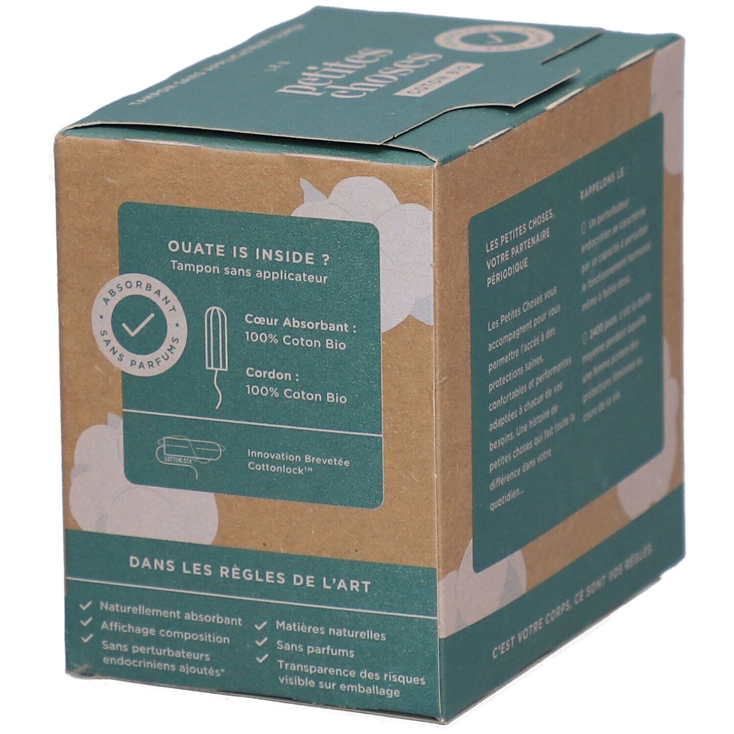 LES PETITES CHOSES Tampons en coton bio sans applicateur Super
