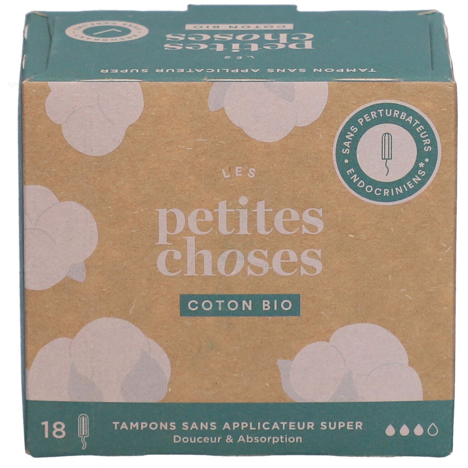 LES PETITES CHOSES Tampons en coton bio sans applicateur Super