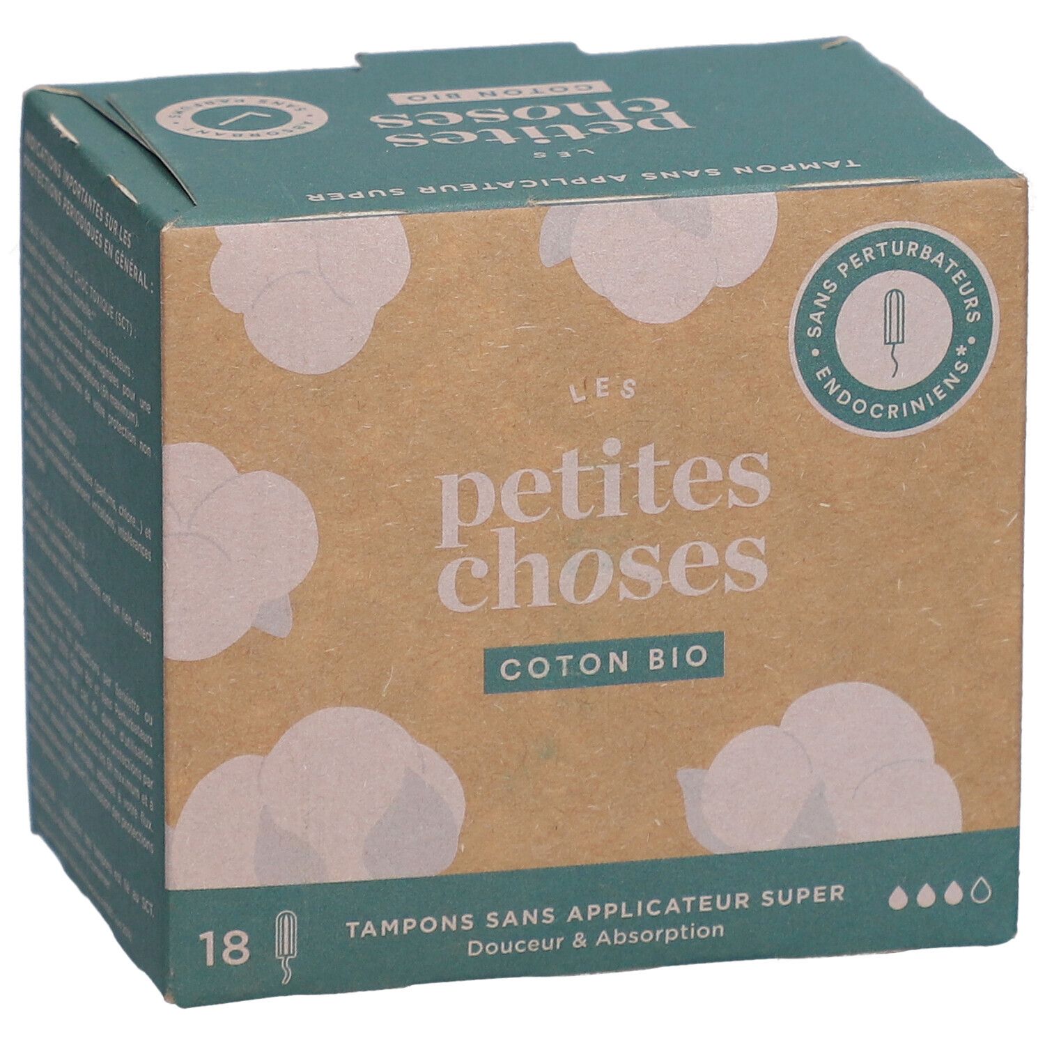 LES PETITES CHOSES Tampons en coton bio sans applicateur Super