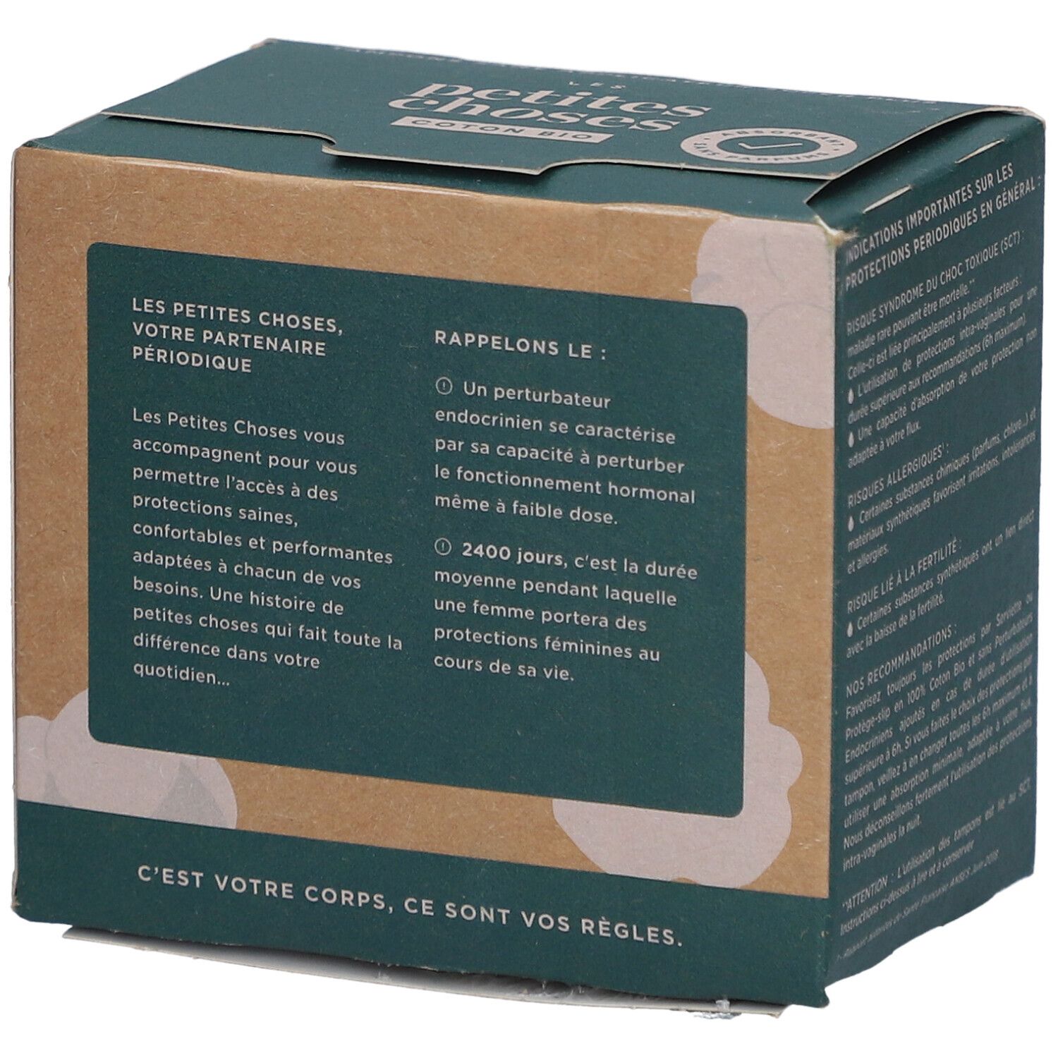 LES PETITES CHOSES Tampons en coton bio sans applicateur Super Plus