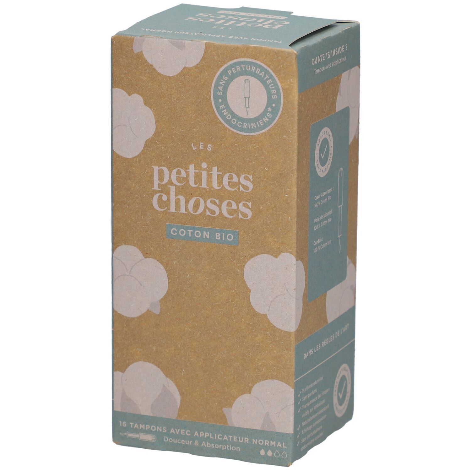 LES PETITES CHOSES Tampons en coton bio avec applicateur Normal