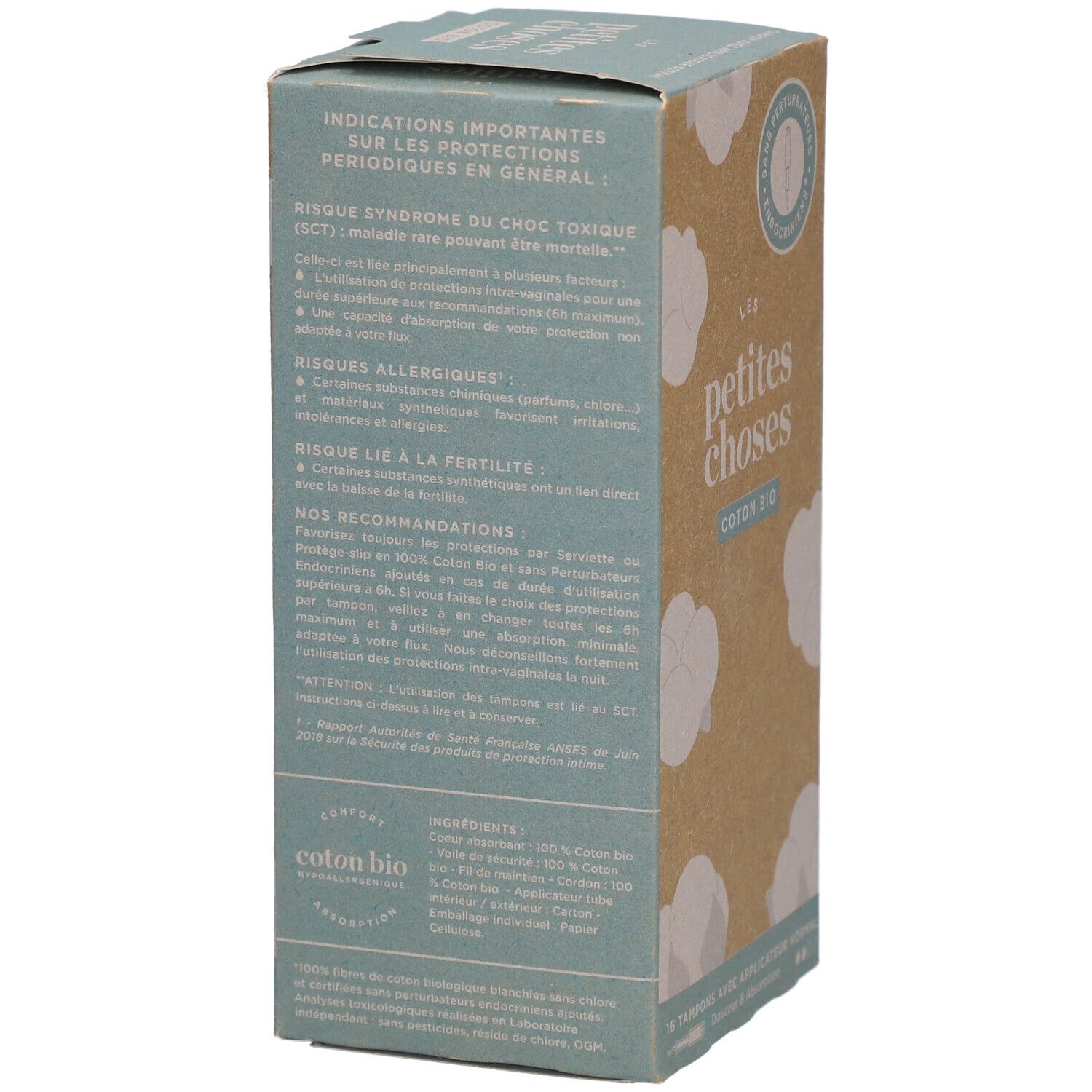 LES PETITES CHOSES Tampons en coton bio avec applicateur Normal