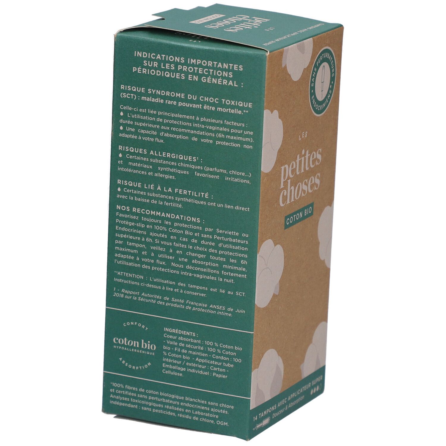 LES PETITES CHOSES Tampons en coton bio avec applicateur Super