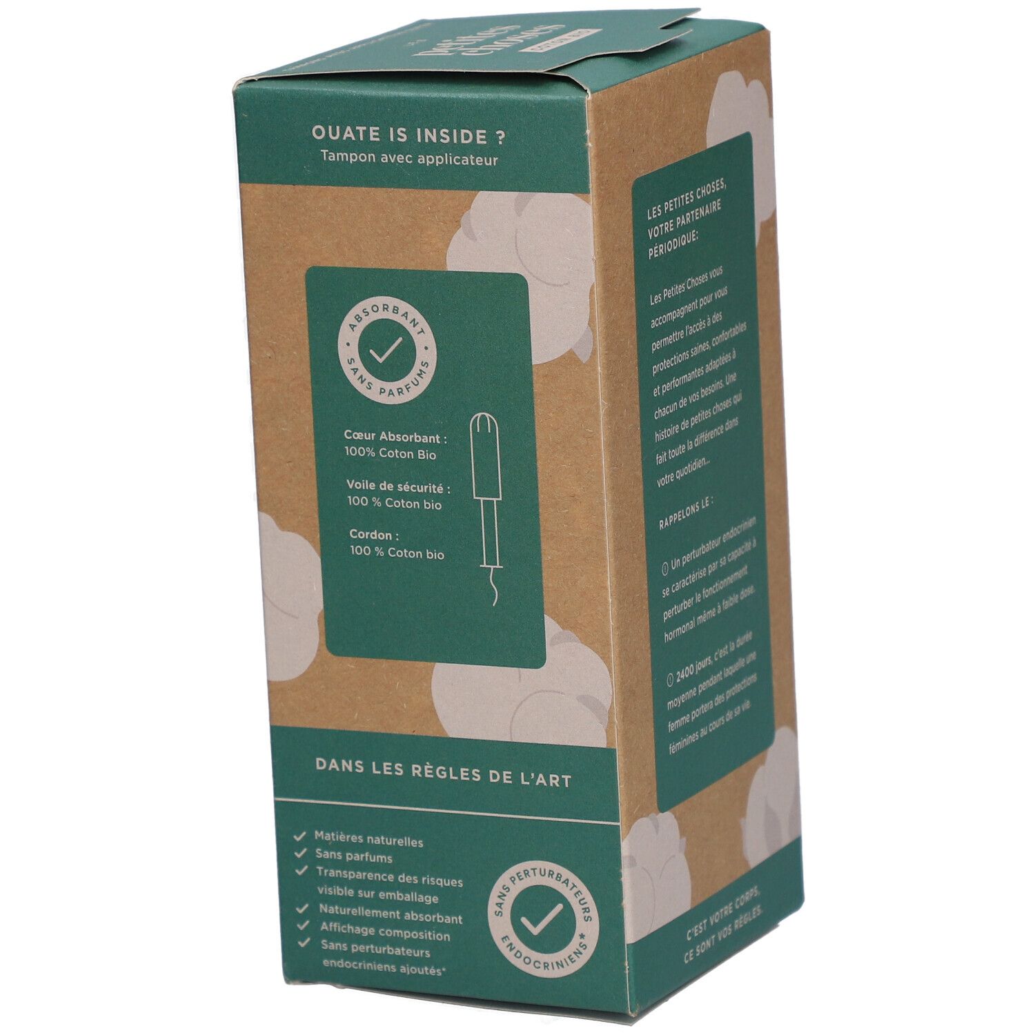LES PETITES CHOSES Tampons en coton bio avec applicateur Super