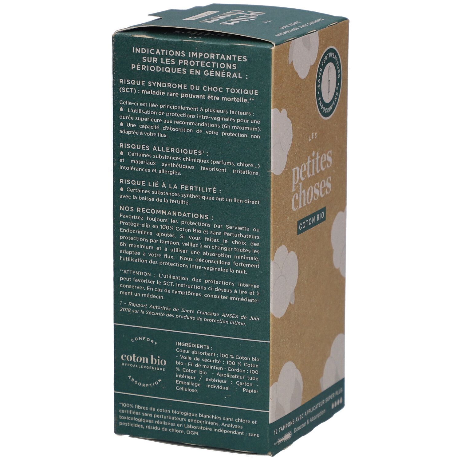 LES PETITES CHOSES Tampons en coton bio avec applicateur Super Plus